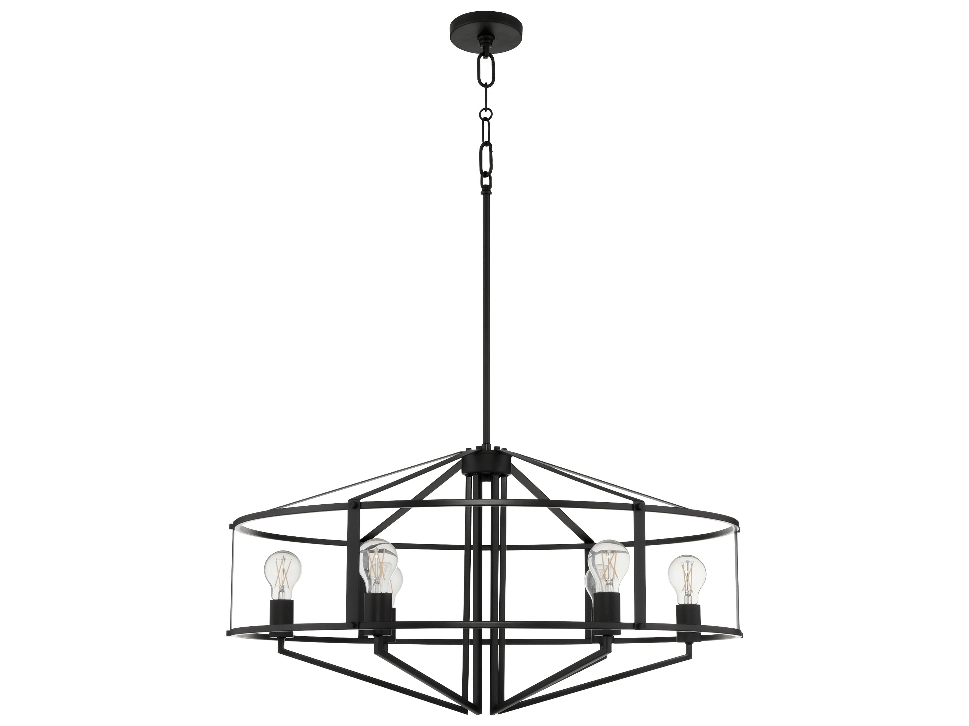 Quorum Tobin 6-Light Matte Black Geometric Pendant