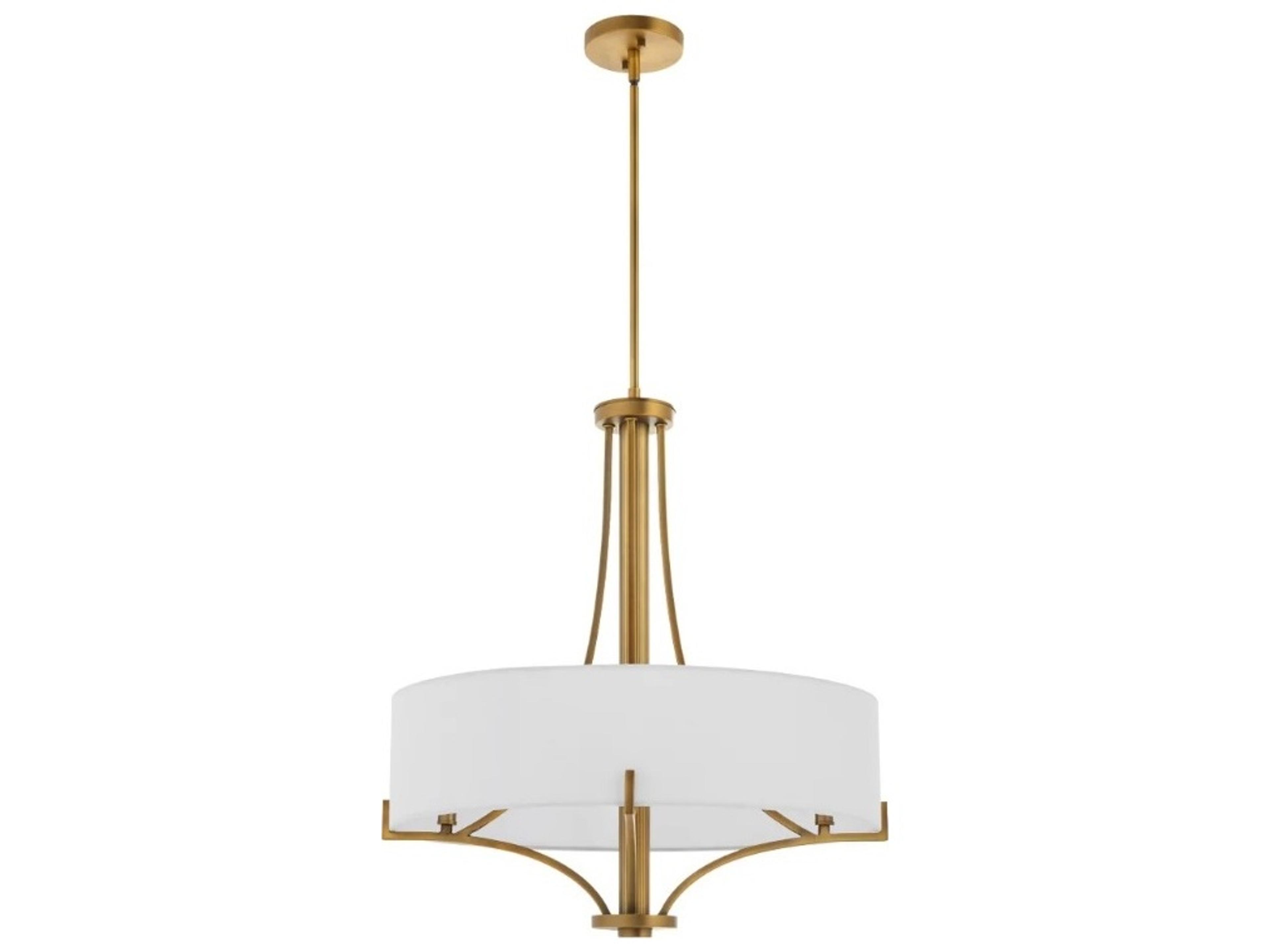 Quorum Imperial 4-Light Brushed Brass Drum Pendant
