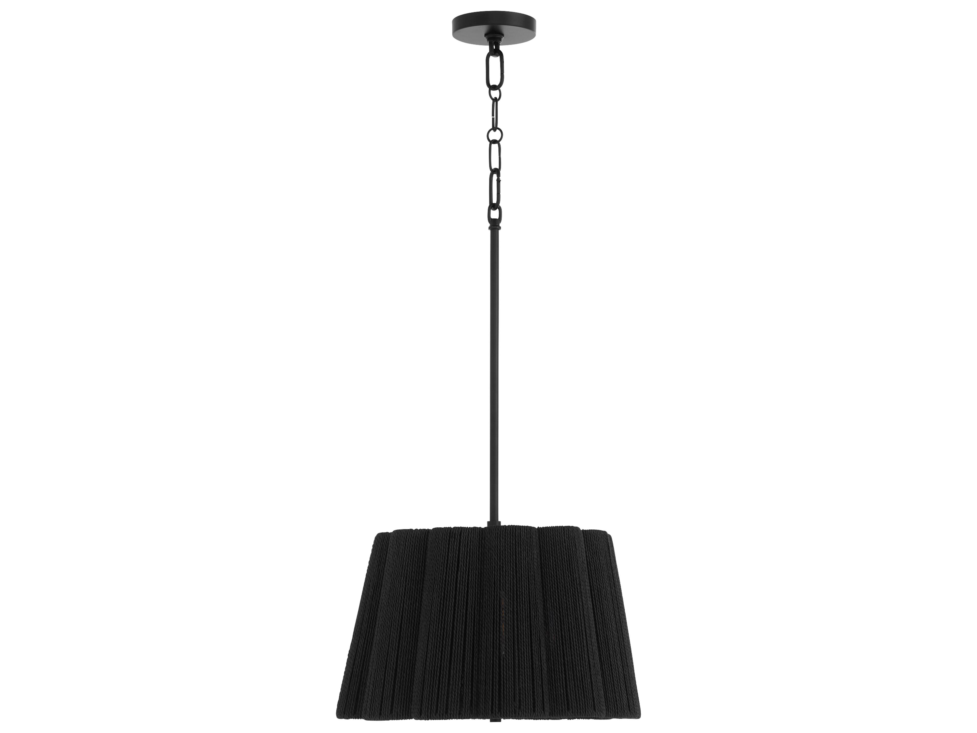 Quorum Anton 3-Light Matte Black Drum Pendant