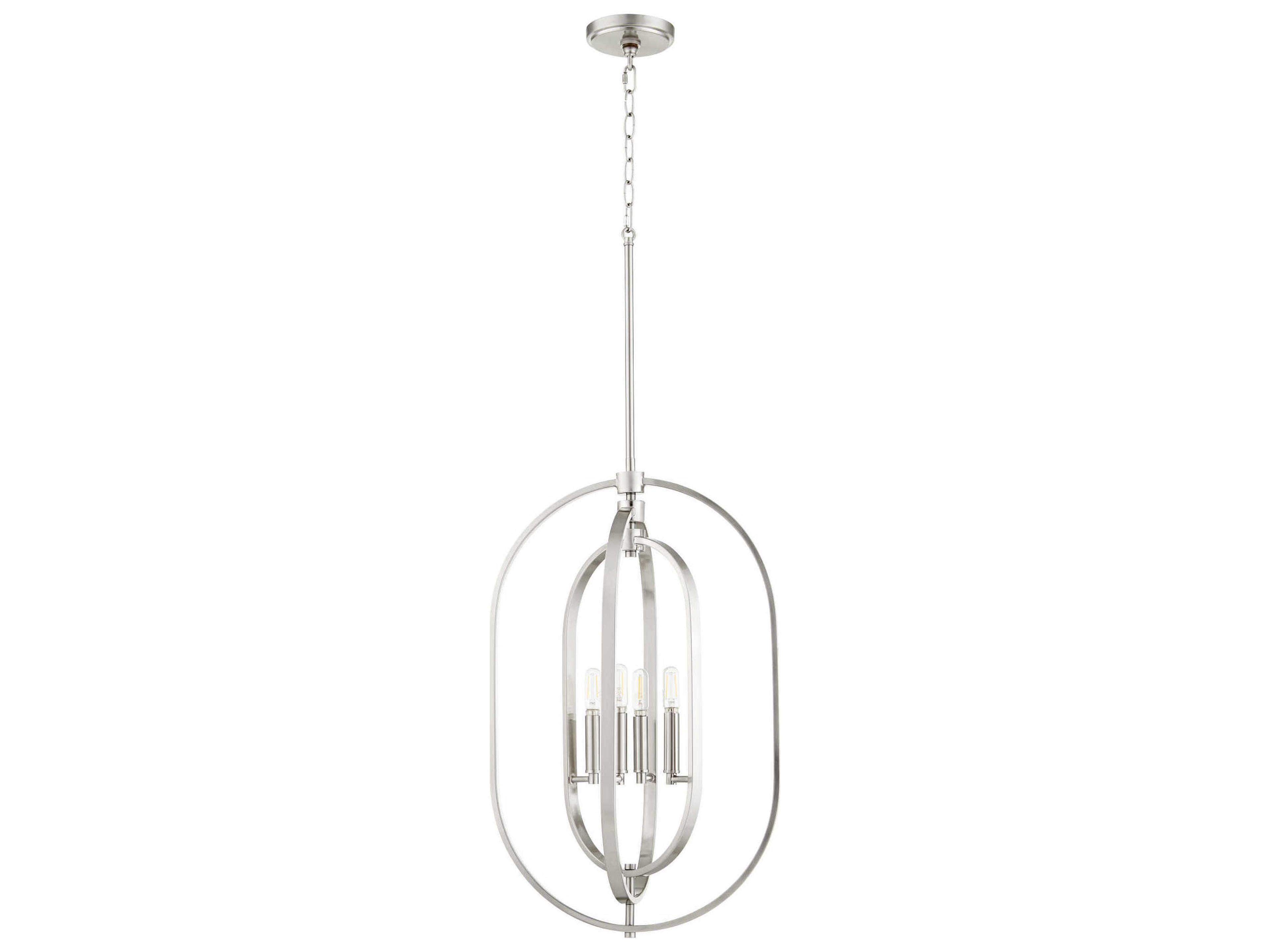Quorum 4-Light Satin Nickel Candelabra Chandelier