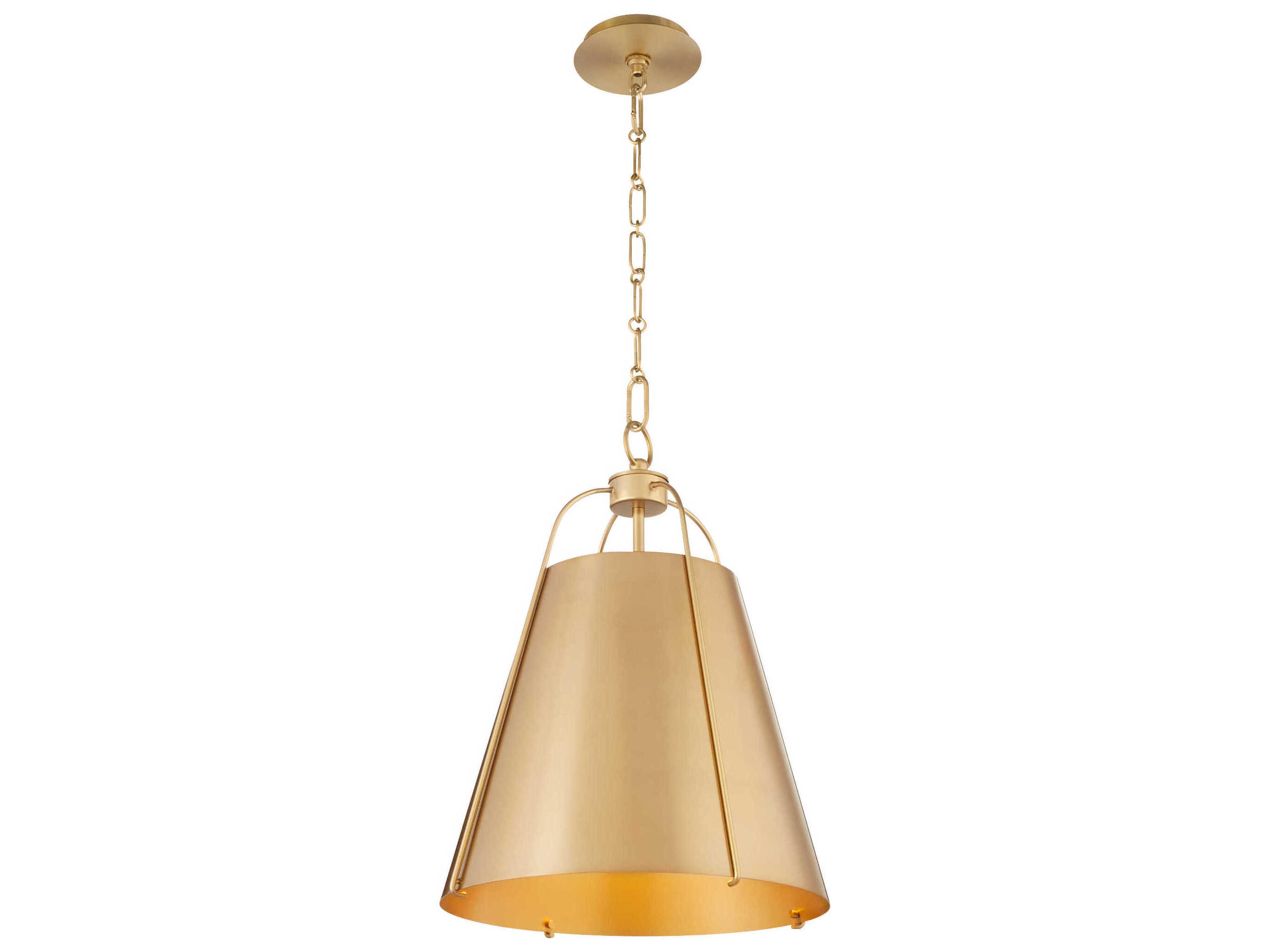 Quorum Ellen 1-Light Aged Brass Drum Pendant