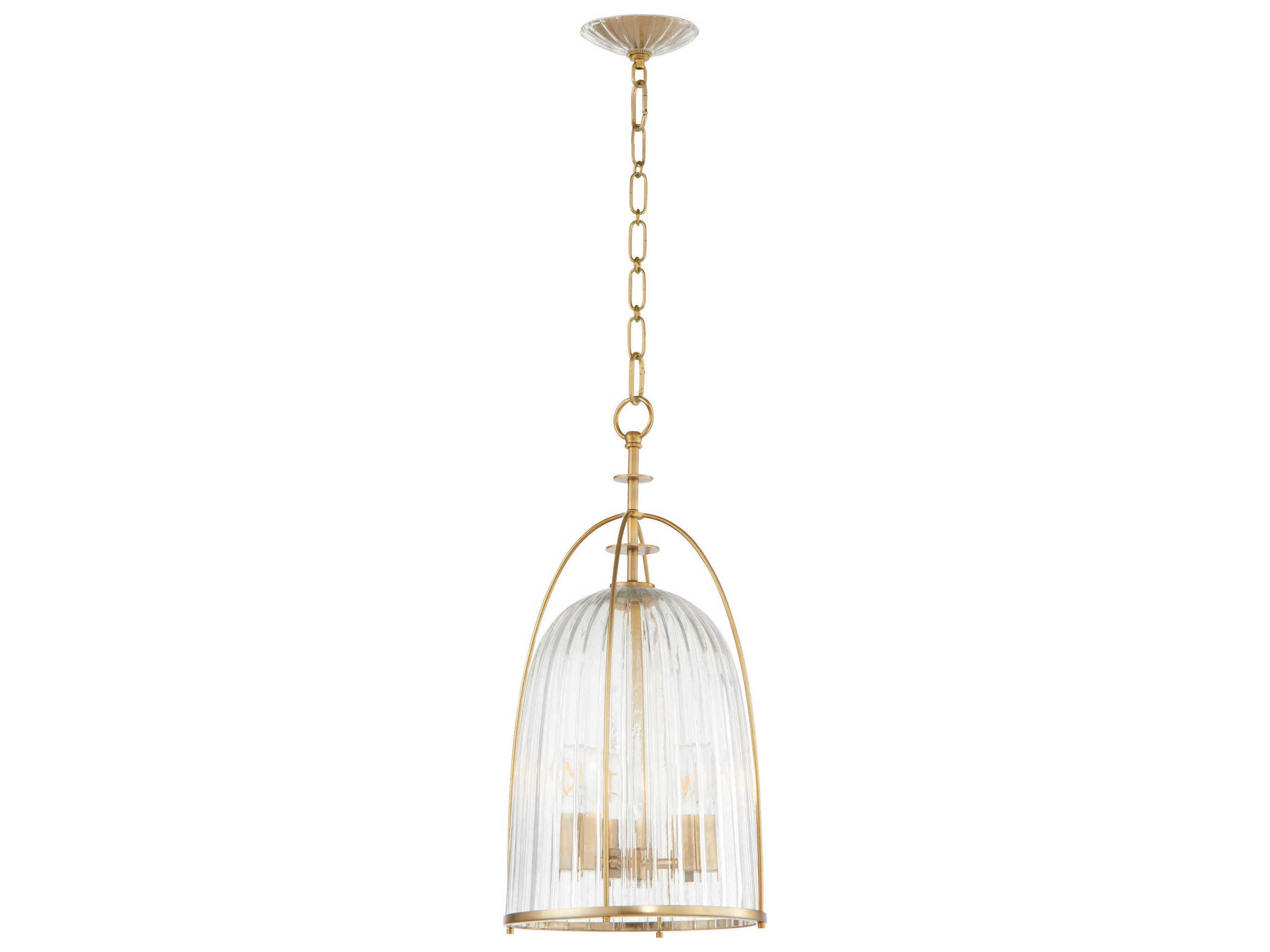 Quorum Alice 3-Light Aged Brass Mini Pendant