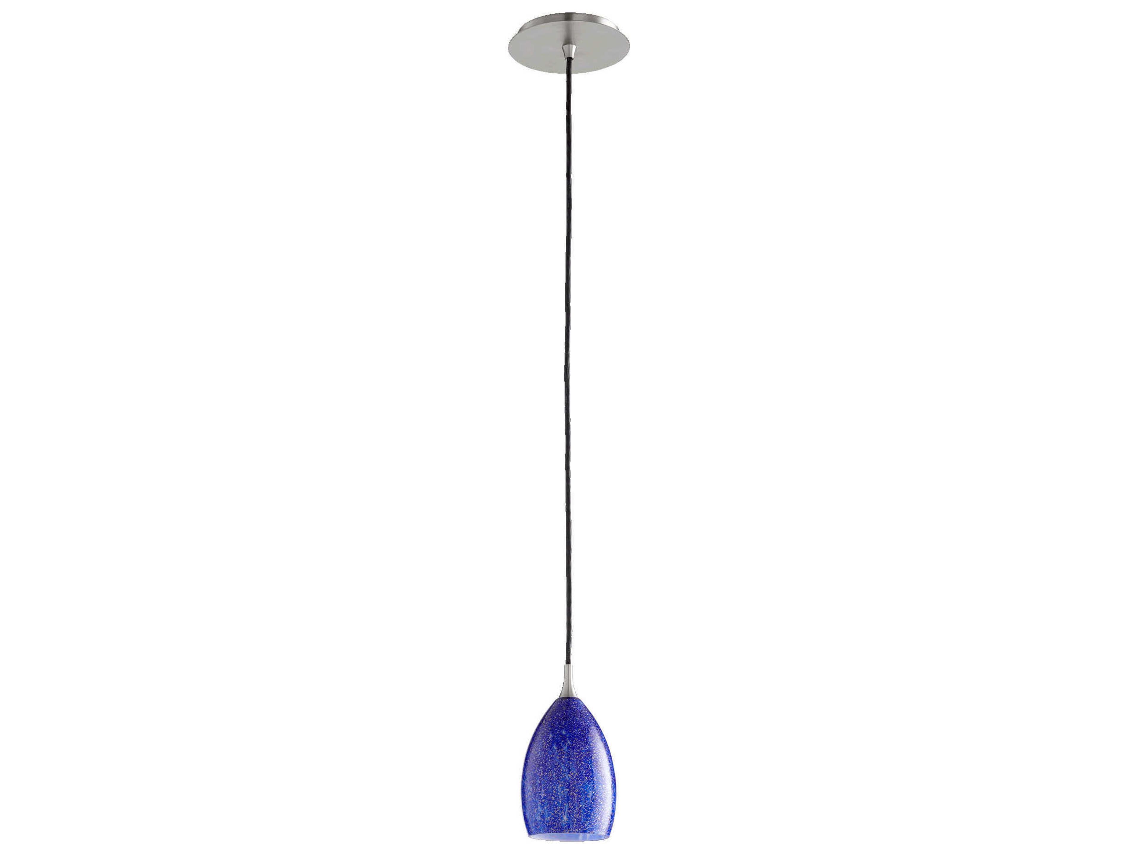 Quorum 1-Light Satin Nickel Glass Bell Mini Pendant