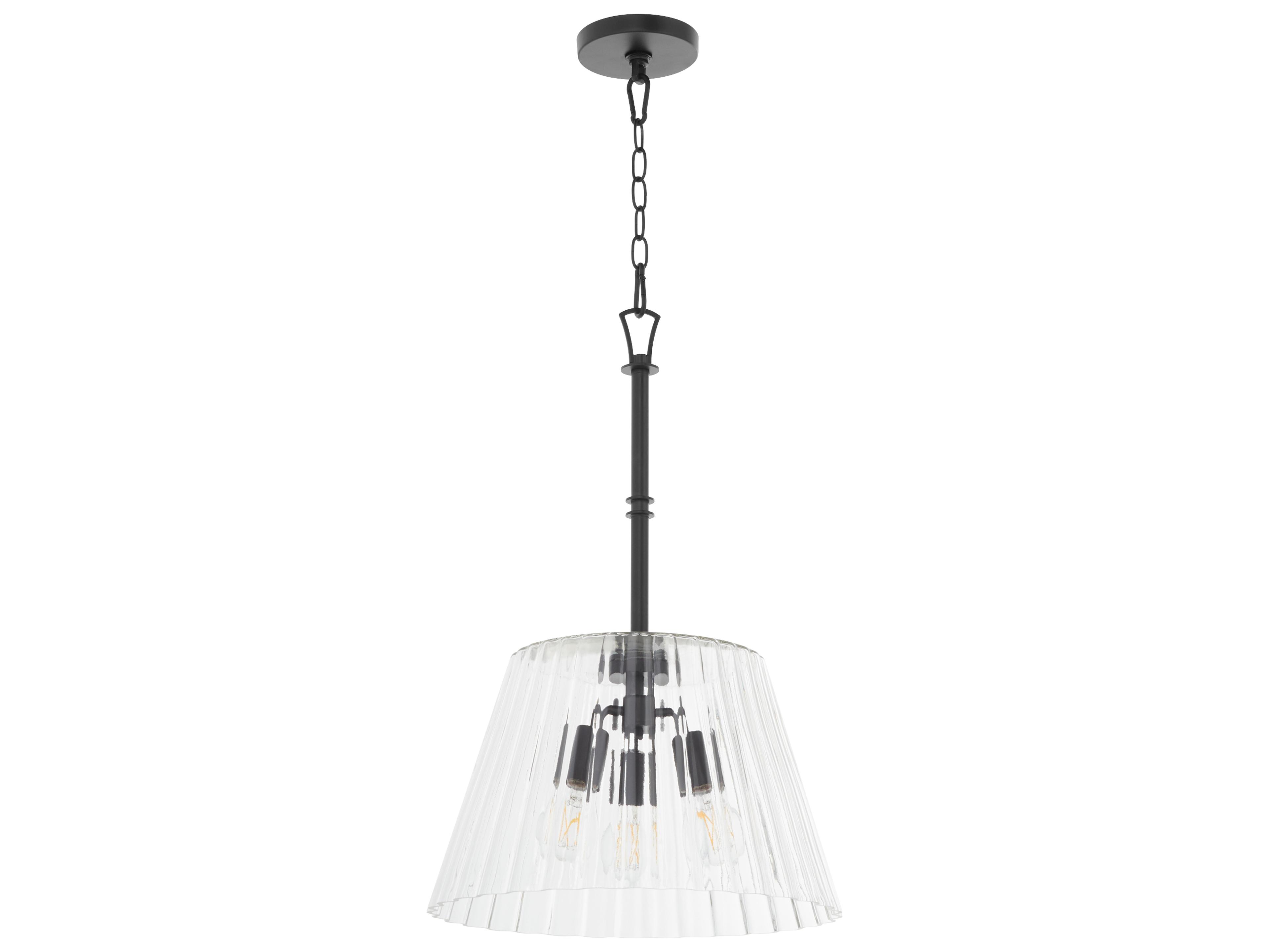 Quorum Lawton 3-Light Matte Black Empire Pendant