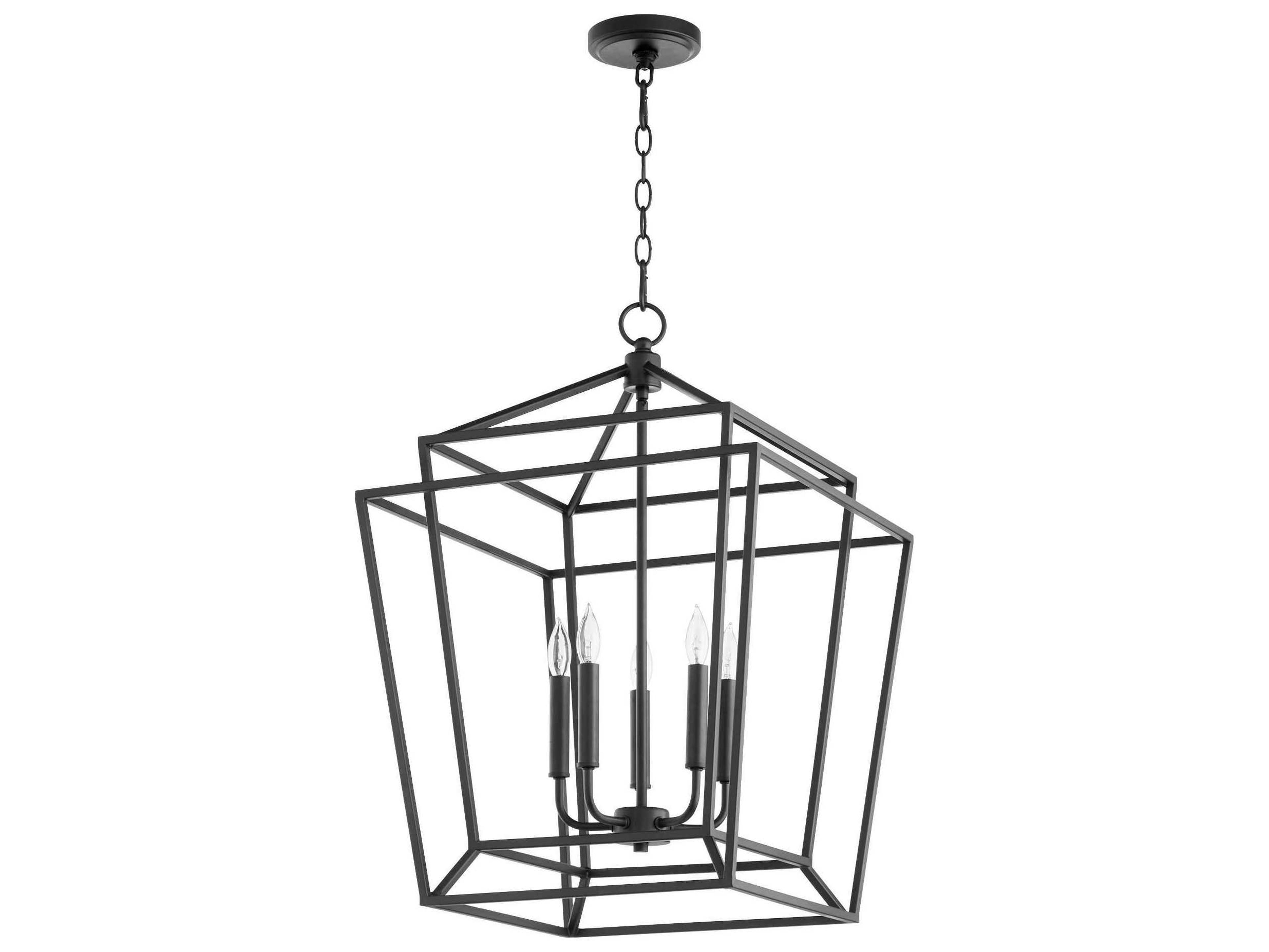 Quorum Monument 5-Light Noir Black Candelabra Geometric Chandelier