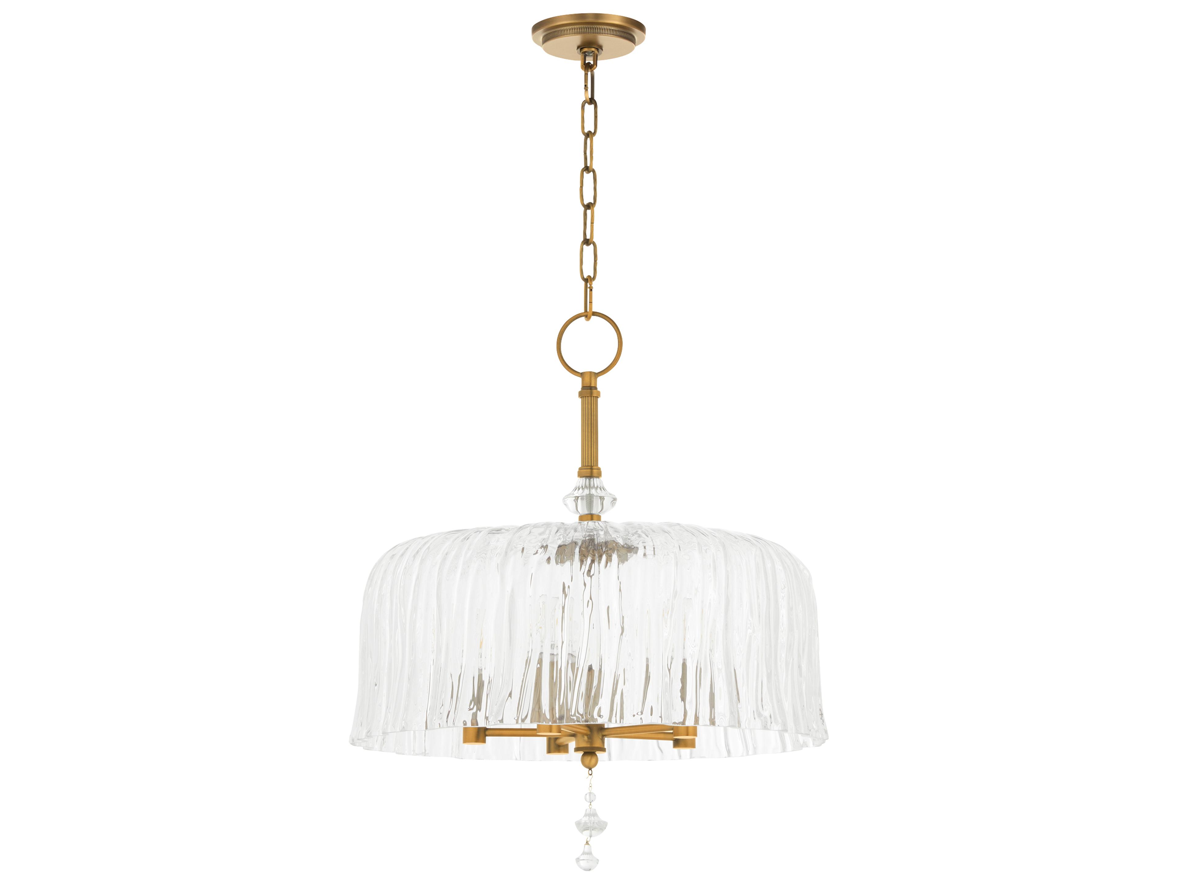 Quorum Meriam 5-Light Brushed Brass Drum Pendant