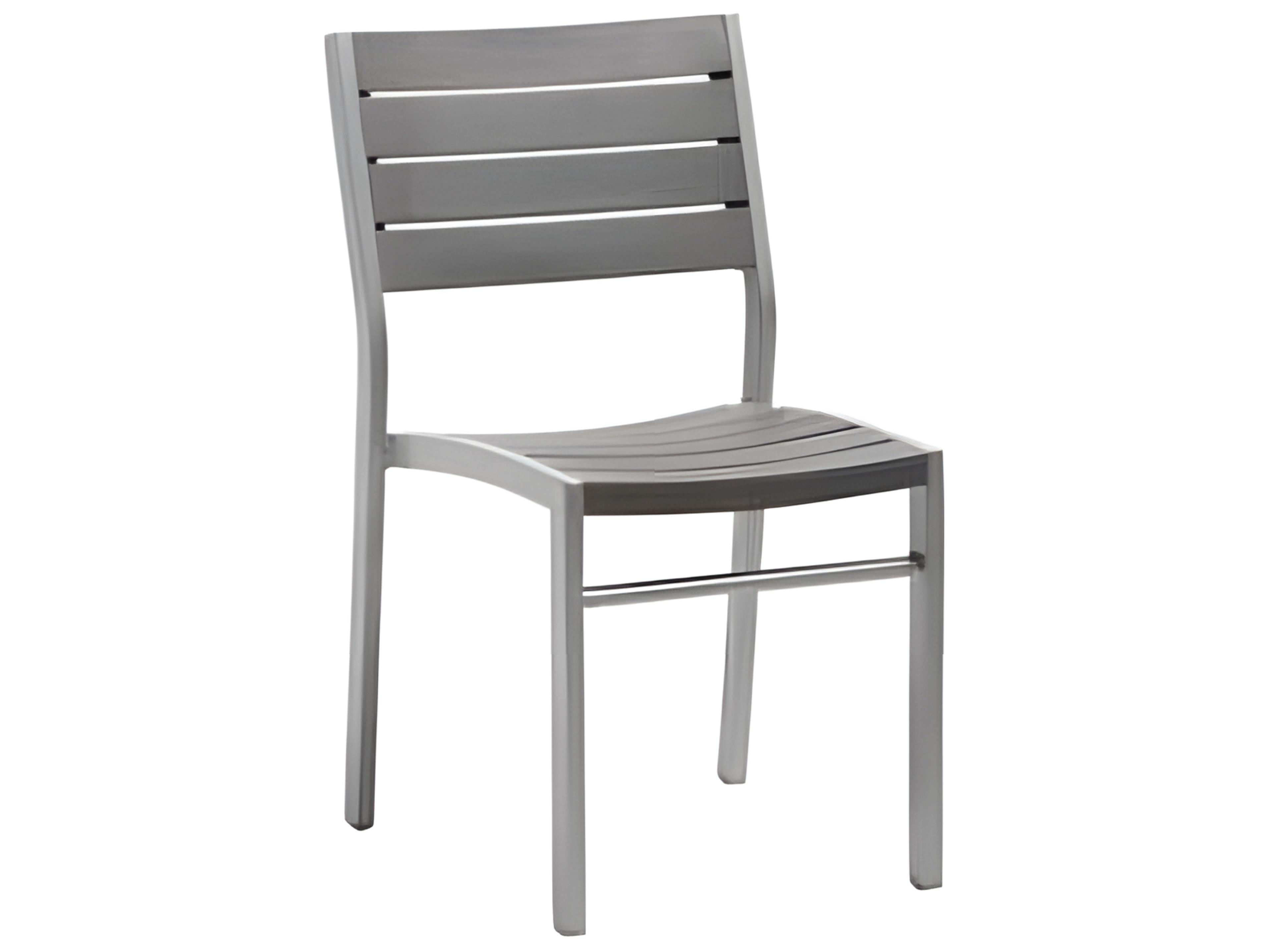 Ratana New Mirage Silver Aluminum Faux Teak Dining Chair