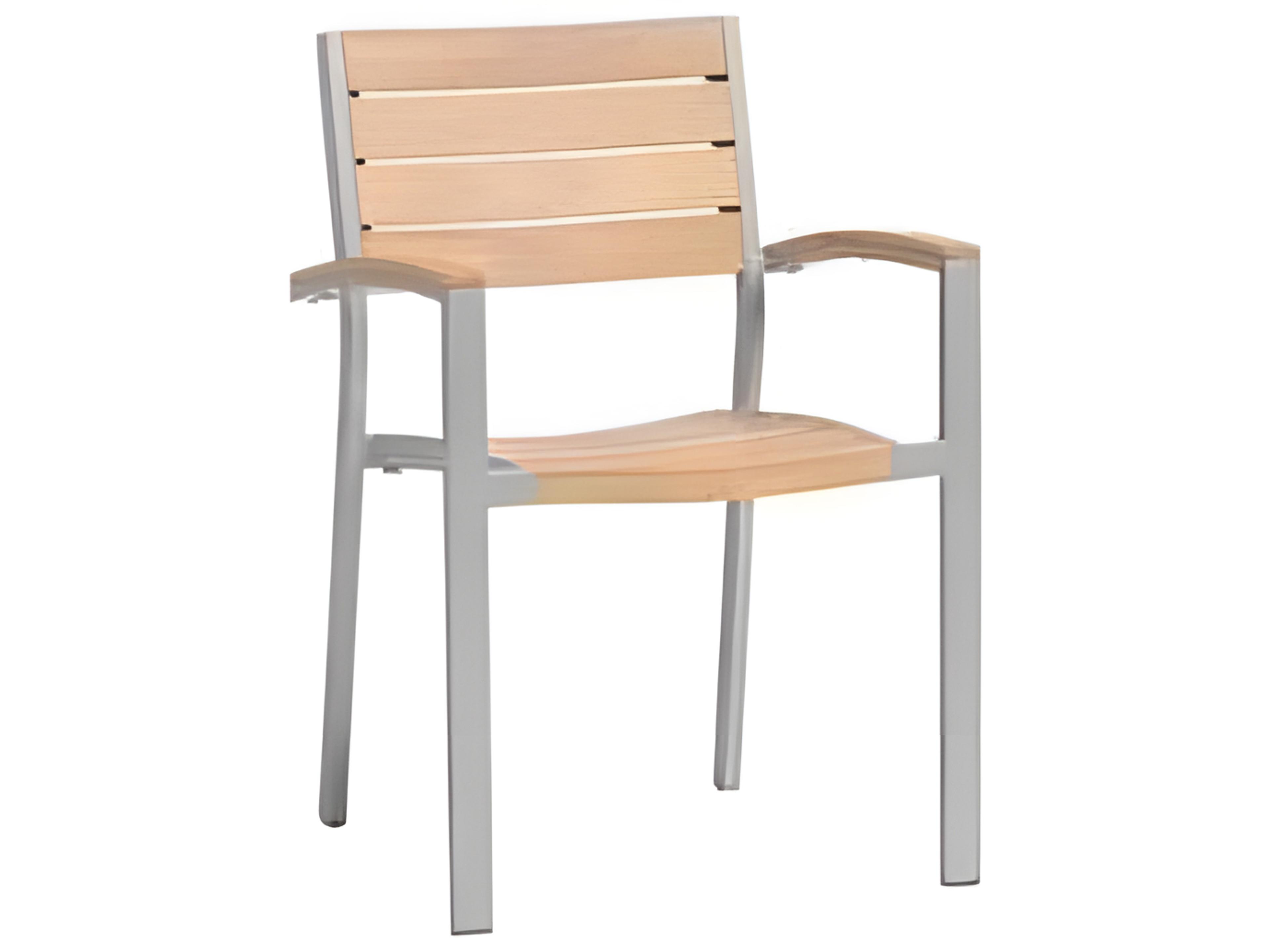 Ratana New Mirage Silver Aluminum Faux Teak Dining Chair