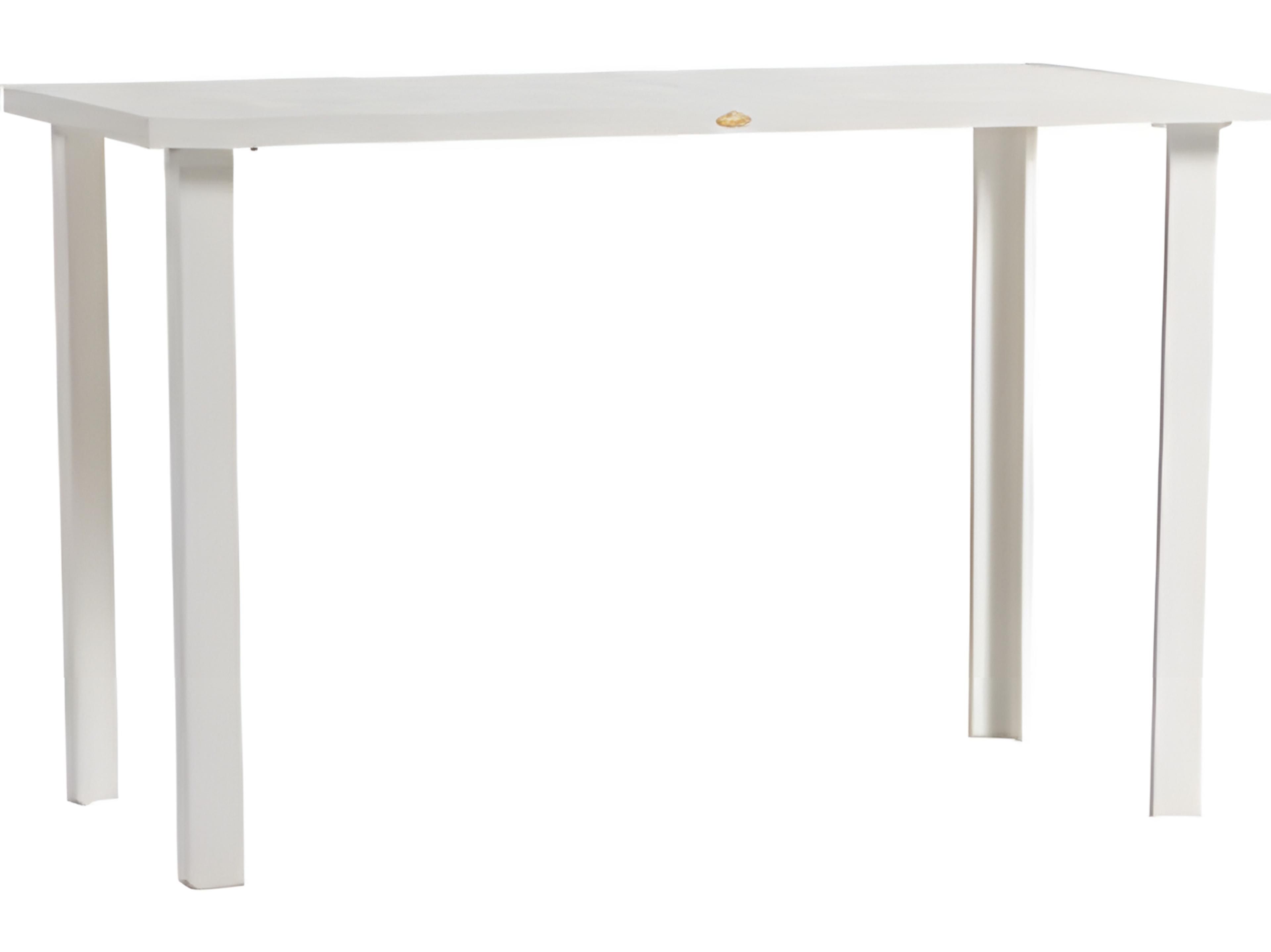 Ratana Limo Silver Talc White Aluminum Rectangular Umbrella Hole Counter Table