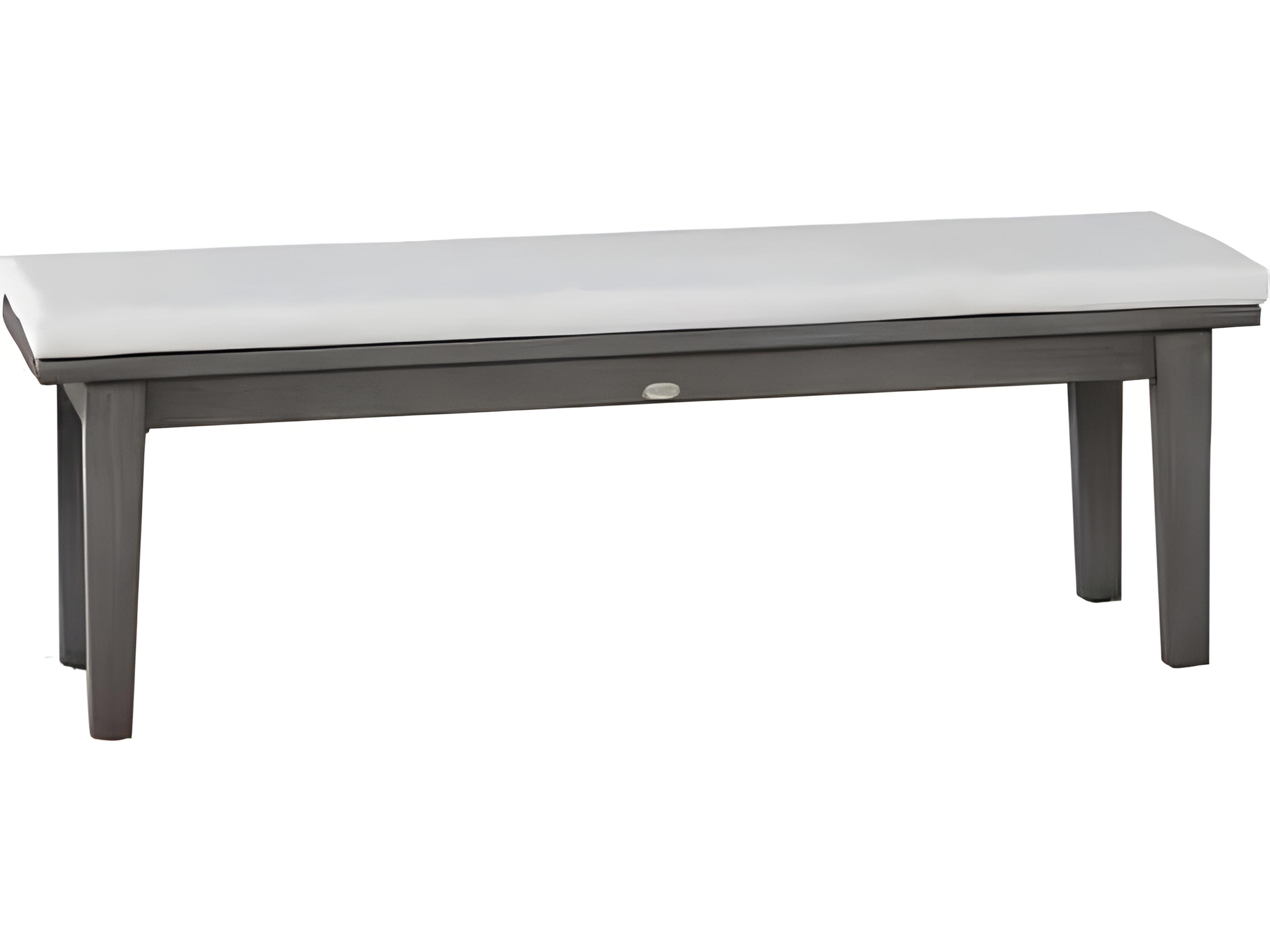 Ratana Limo Silver Ash Grey Aluminum Cushion Bench