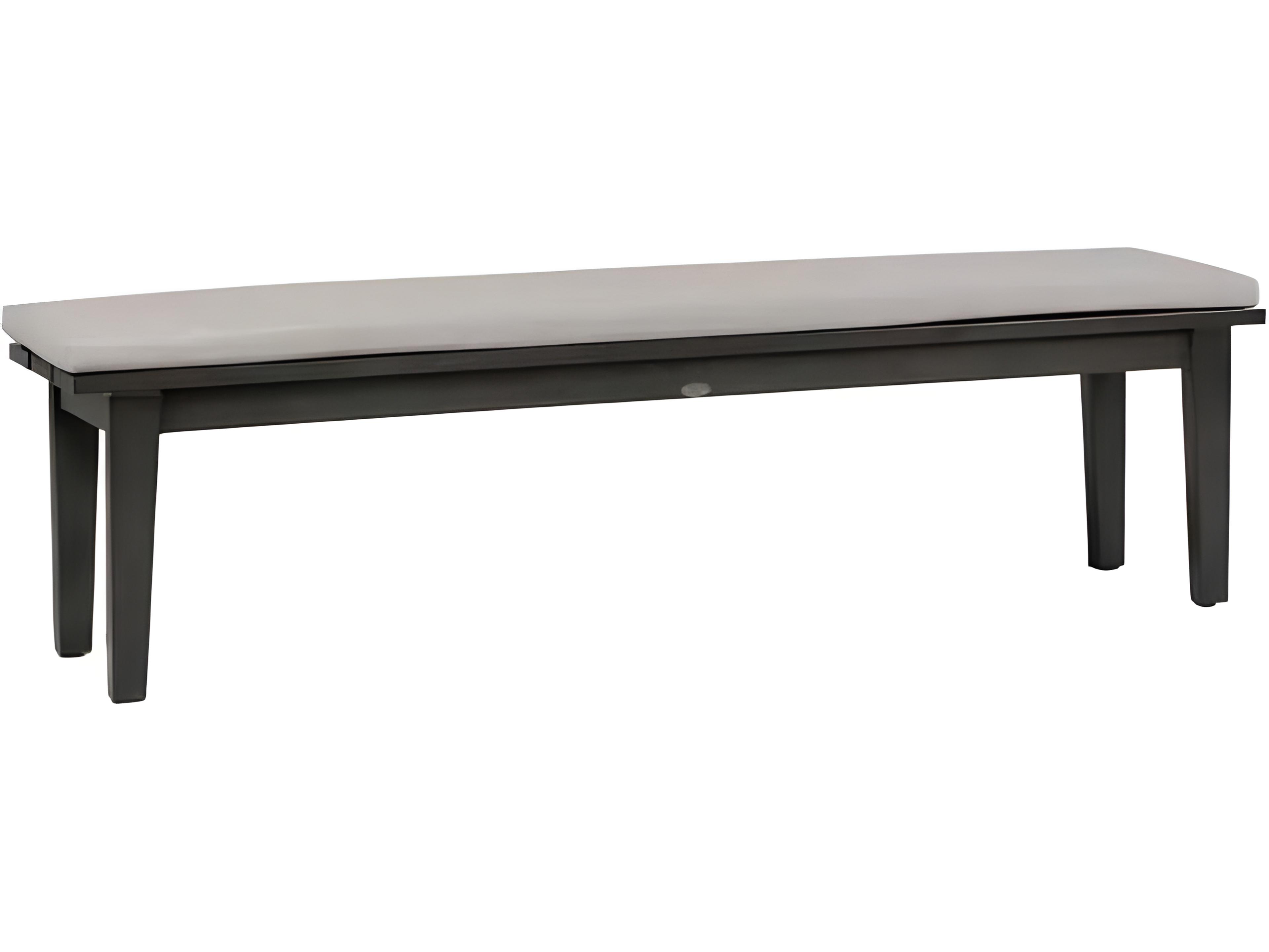 Limo Silver Ash Grey Aluminum Cushion Bench