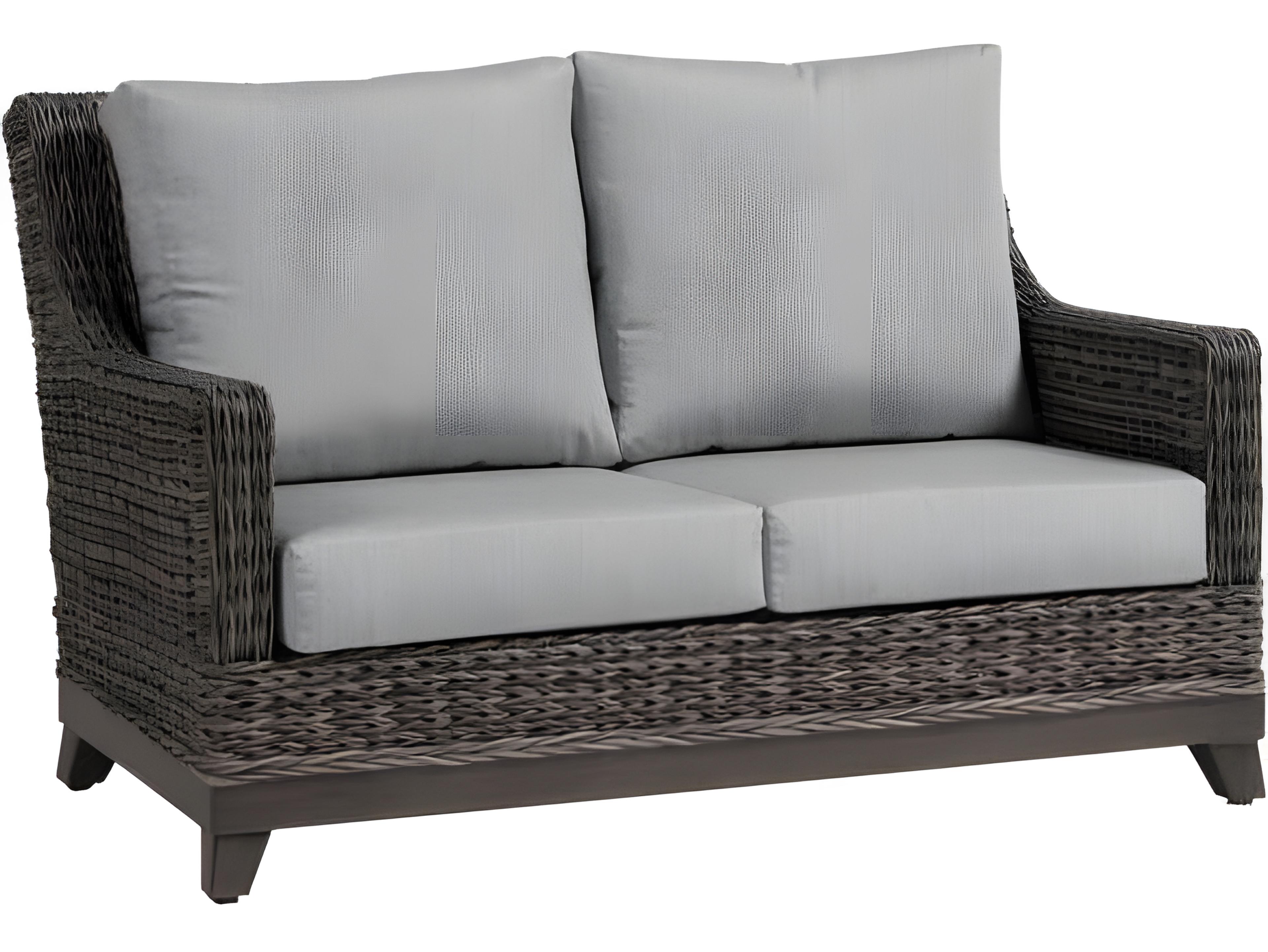 Ratana Boston Silver Ash Grey Aluminum Cushion Loveseat