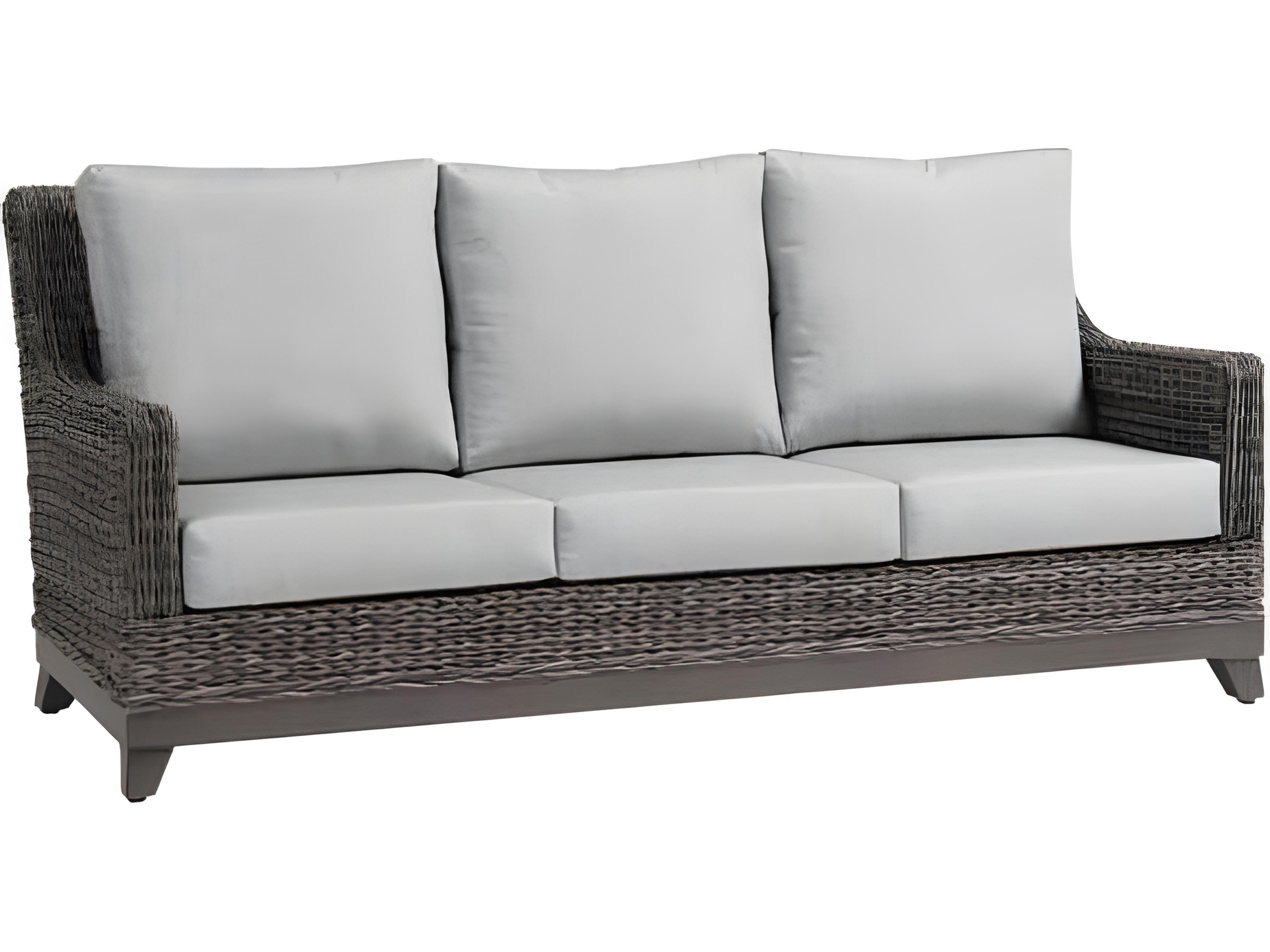 Ratana Boston Silver Ash Grey Aluminum Cushion Sofa
