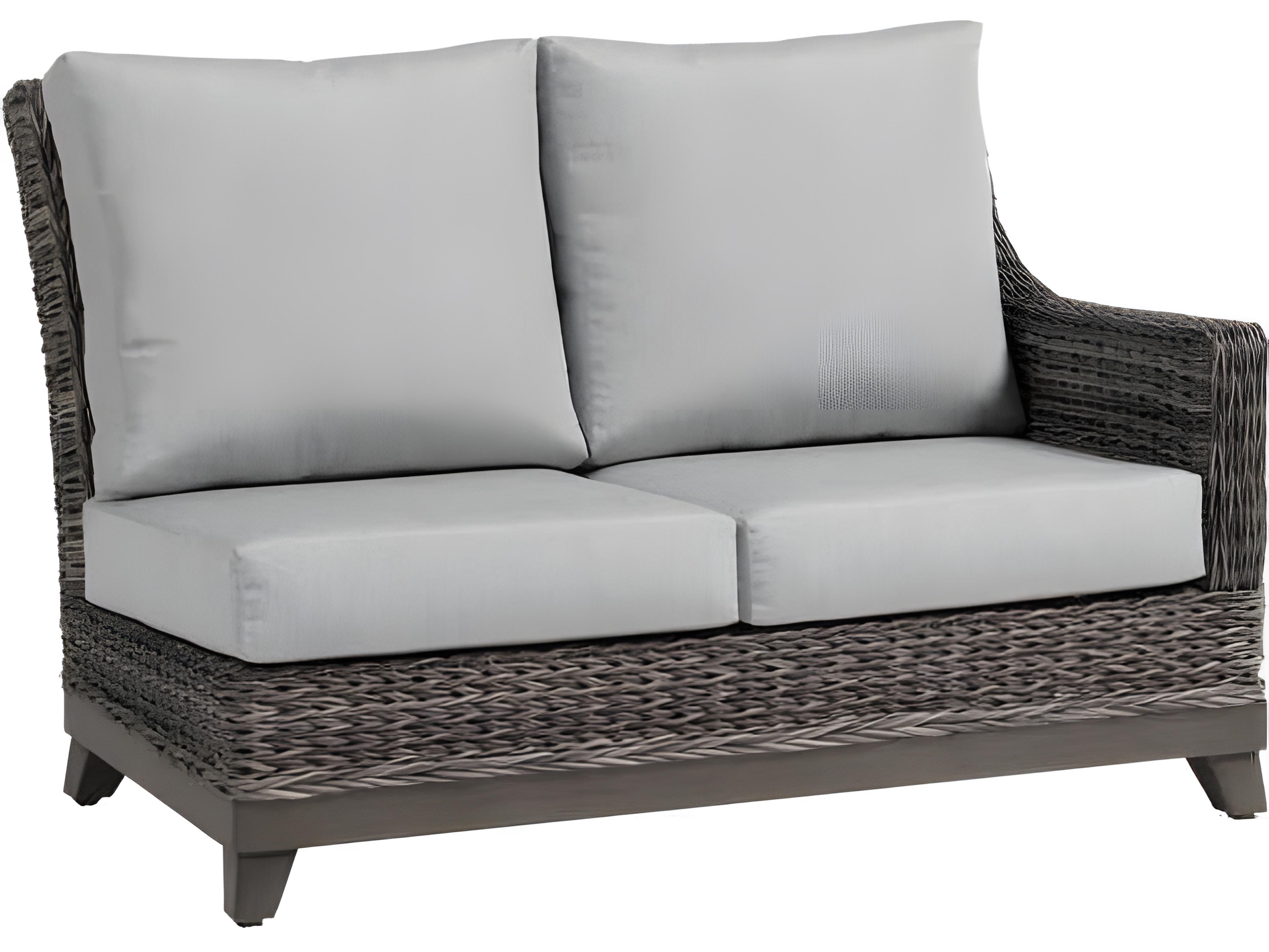 Ratana Boston Silver Ash Grey Aluminum Cushion Loveseat