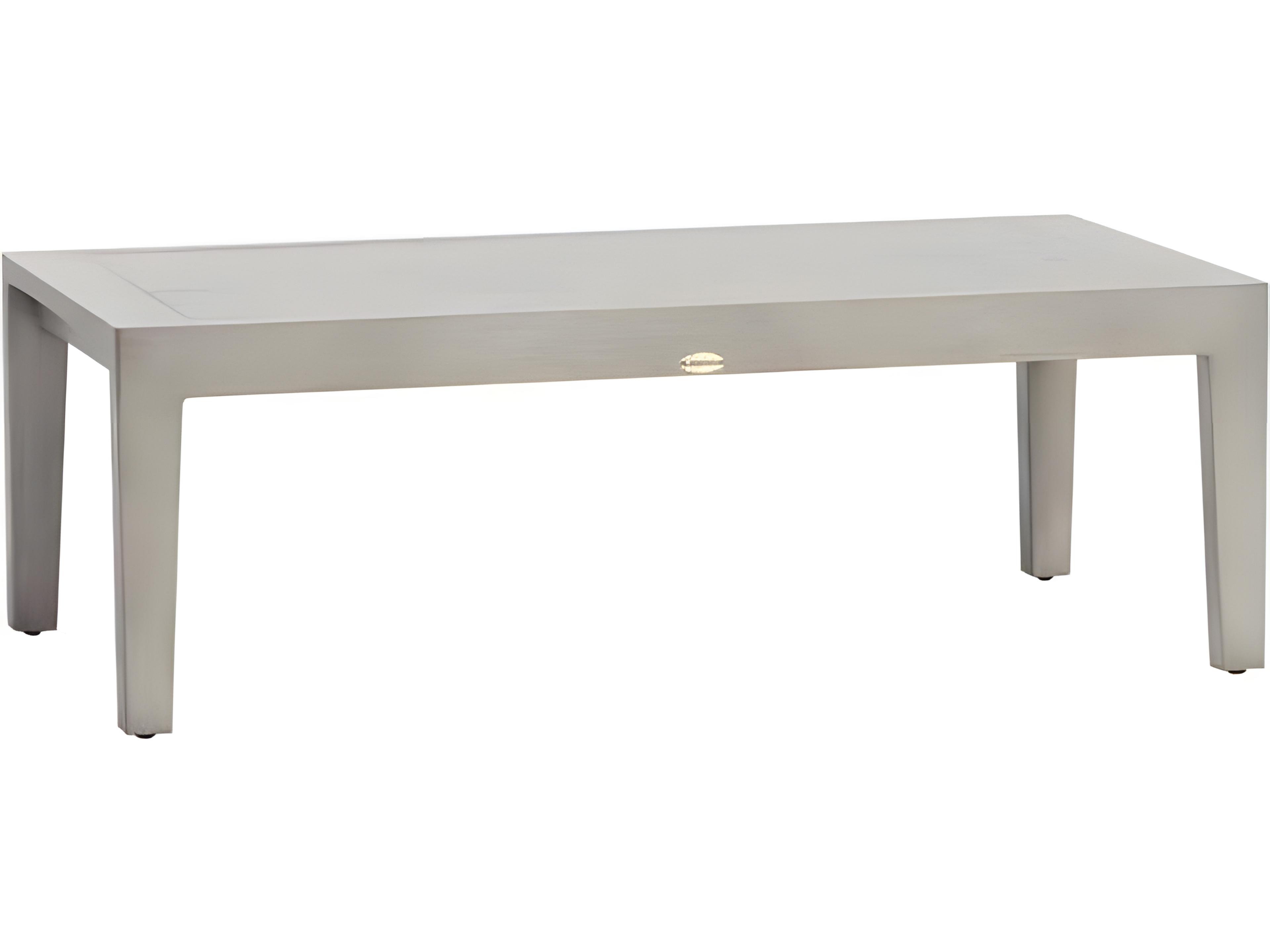 Ratana Lucia Silver Pearl Aluminum Rectangular Coffee Table