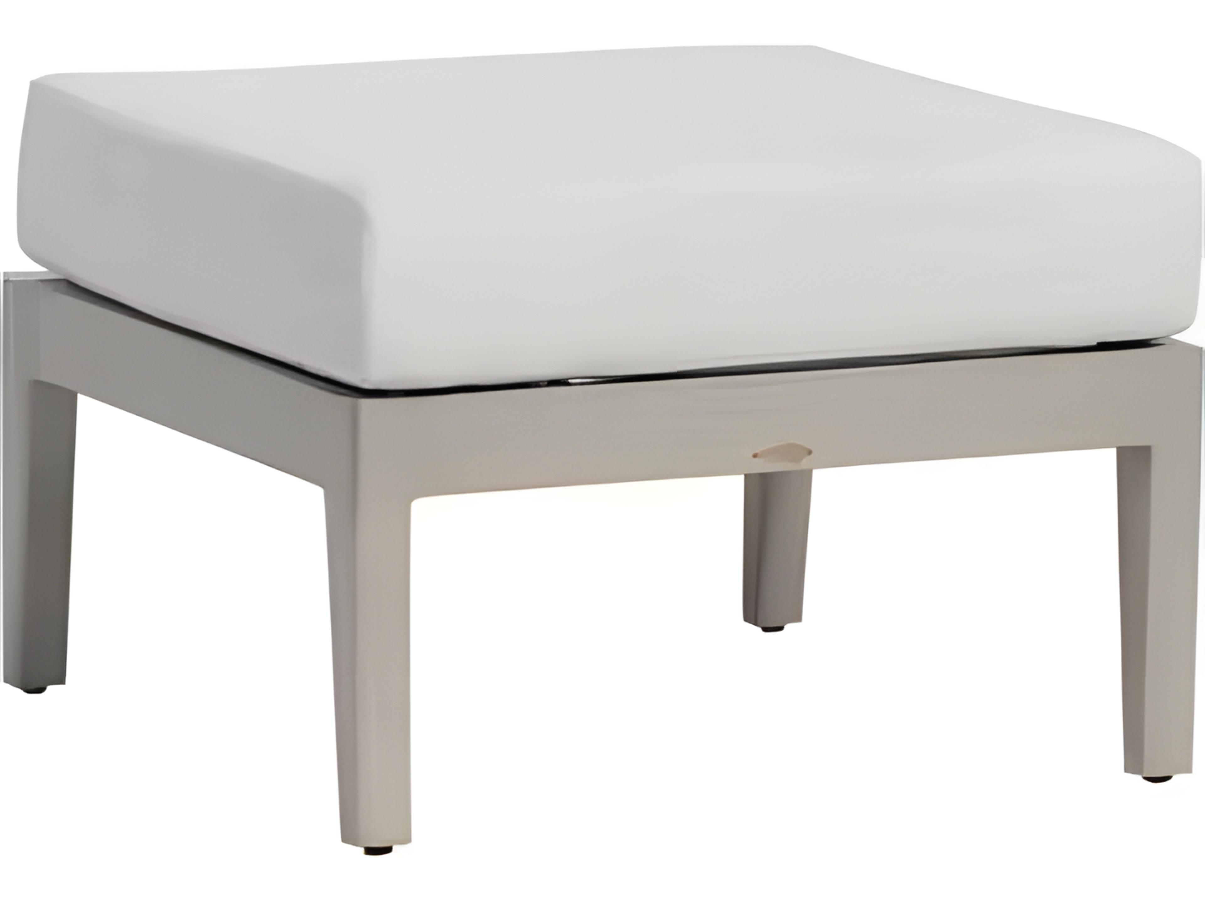 Ratana Lucia Silver Pearl Aluminum Cushion Ottoman