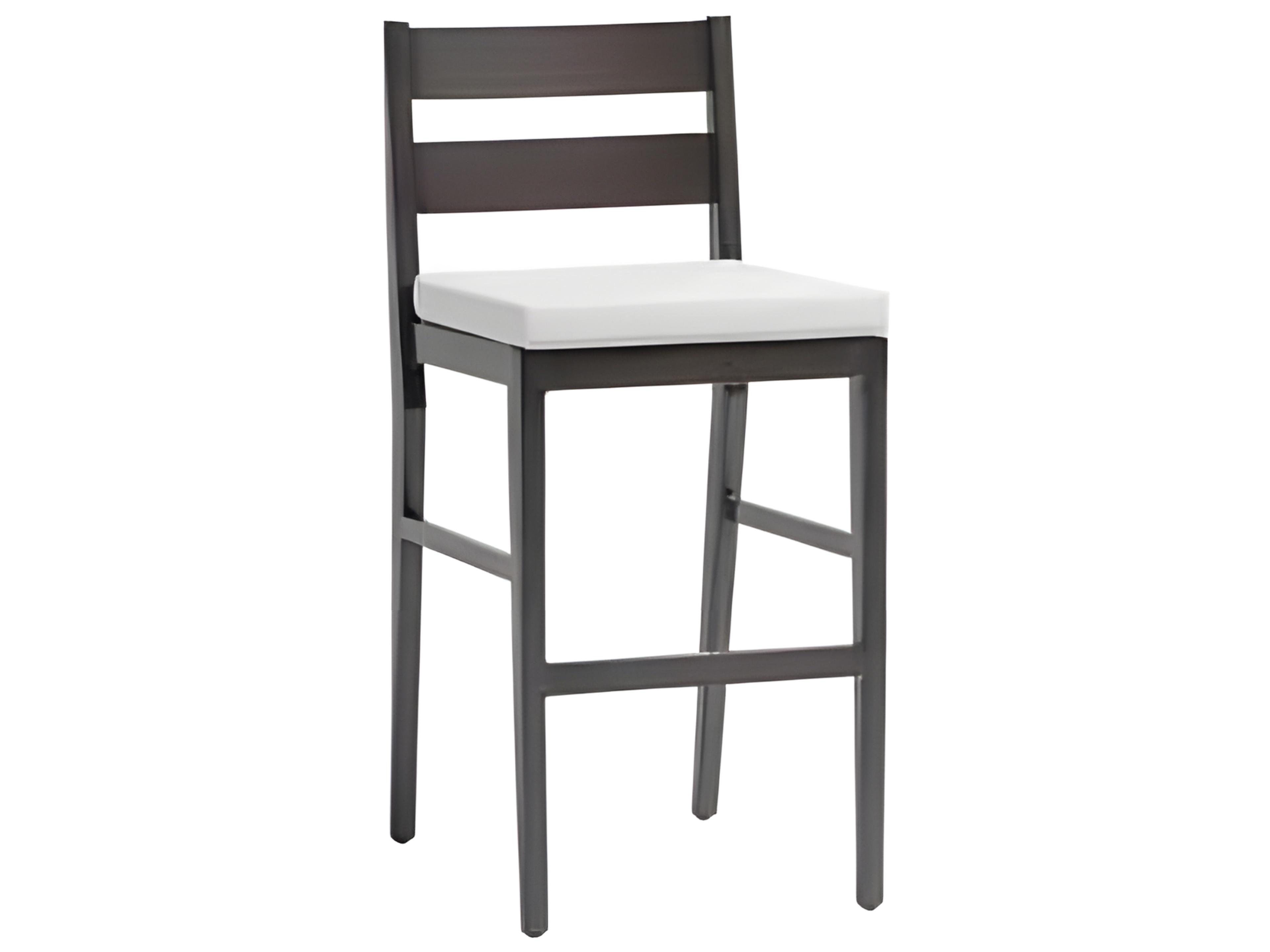 Ratana Lucia Silver Ash Grey Aluminum Cushion Bar Stool
