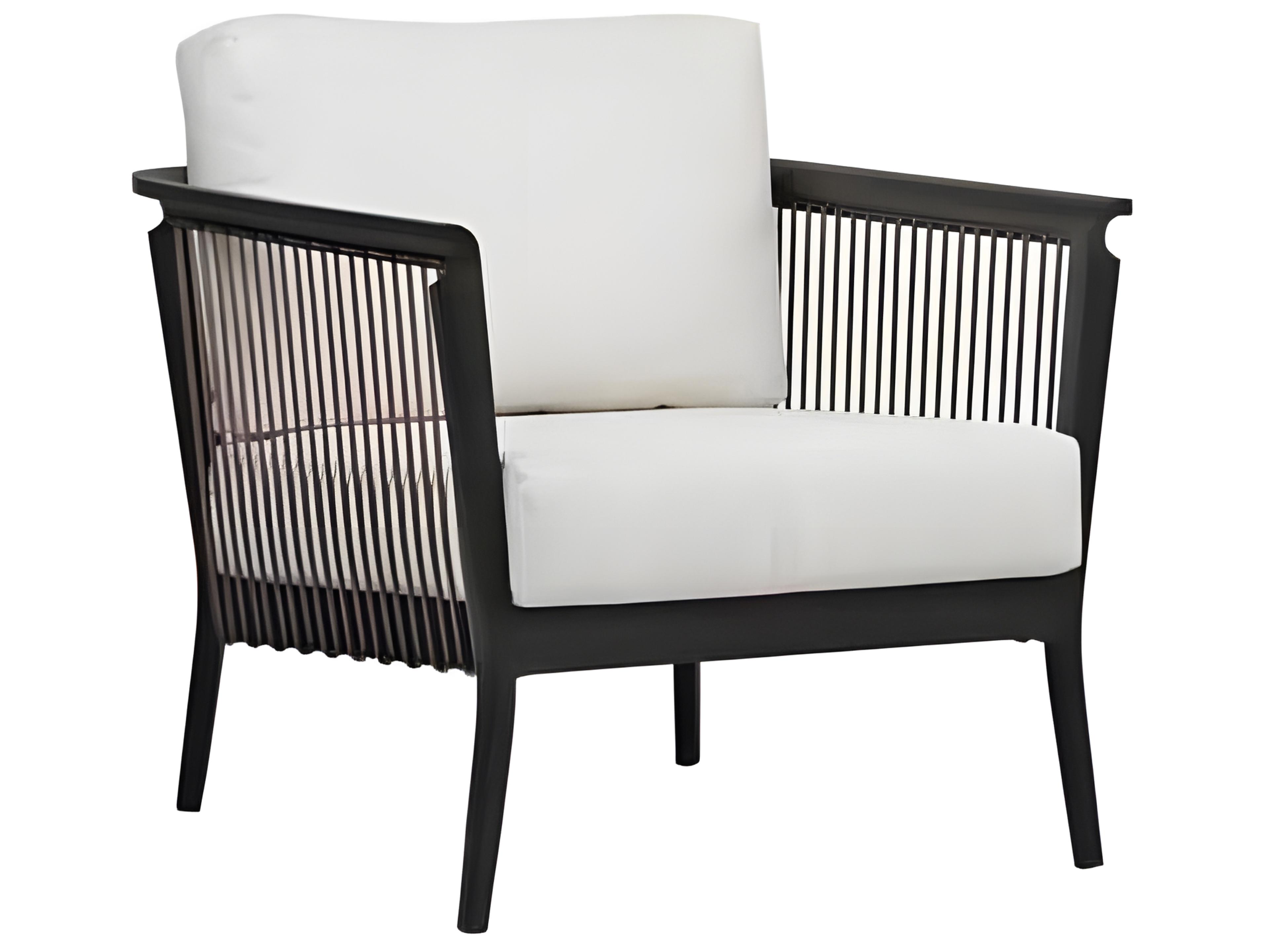 Ratana Copacabana Silver Black Aluminum Cushion Lounge Chair