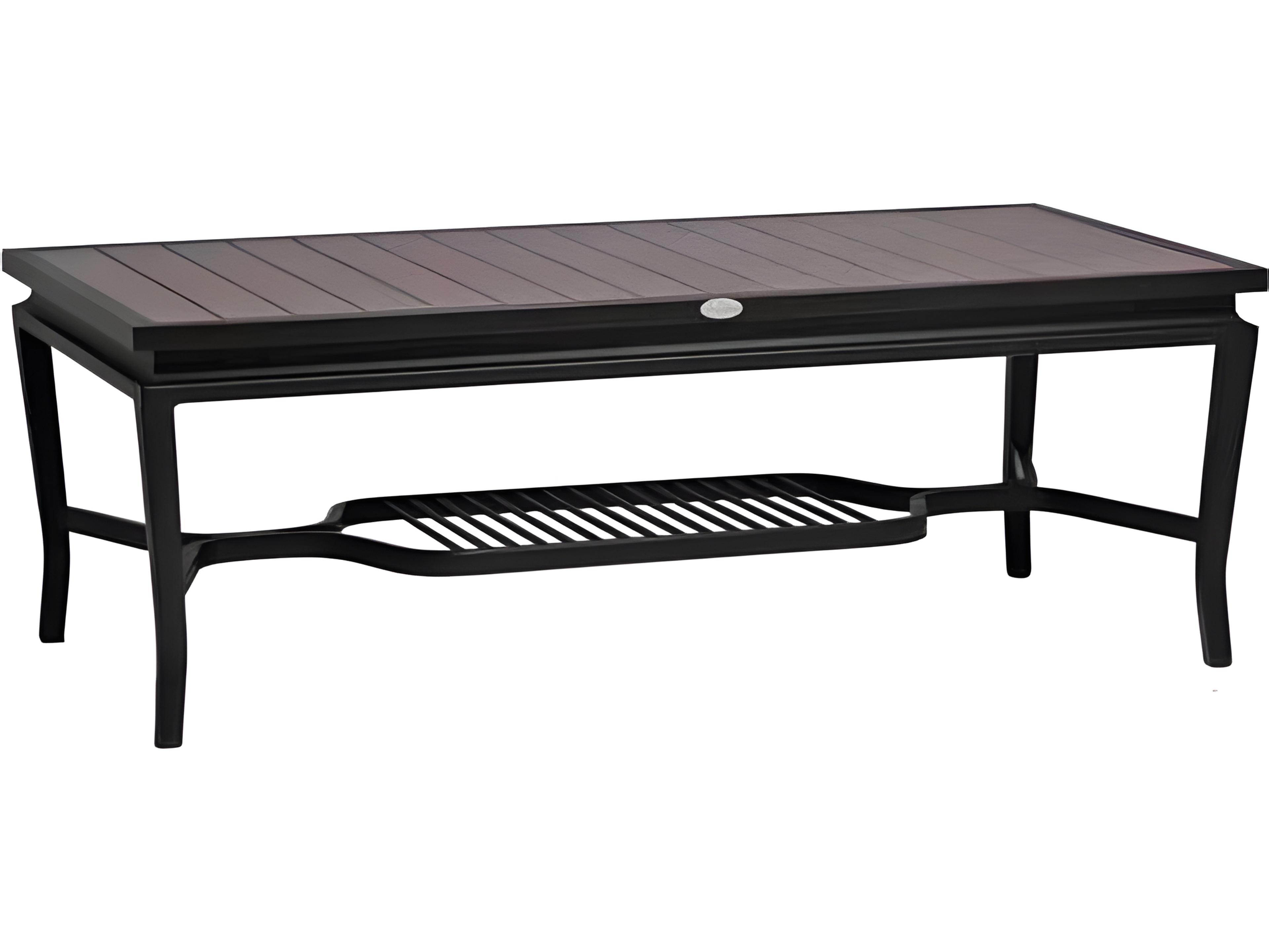 Ratana Copacabana Silver Brown Top & Black Base Aluminum Rectangular Coffee Table