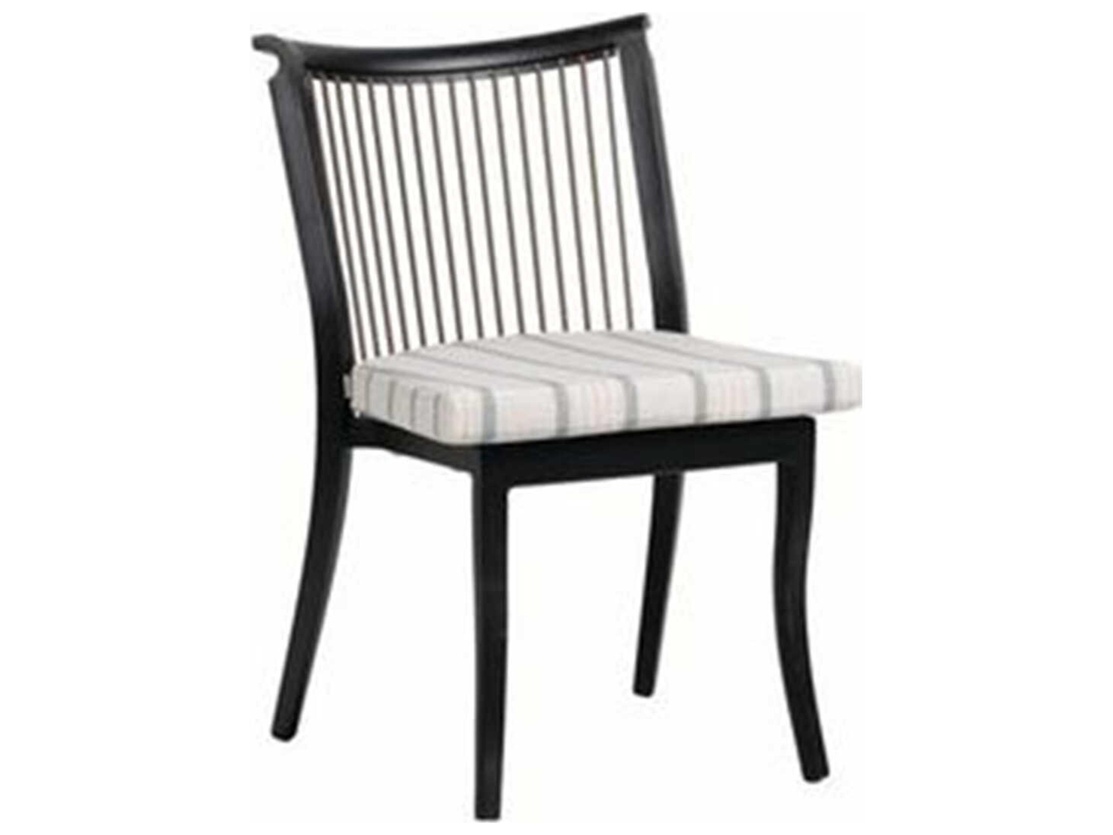 Ratana Copacabana Silver Black Aluminum Cushion Dining Chair