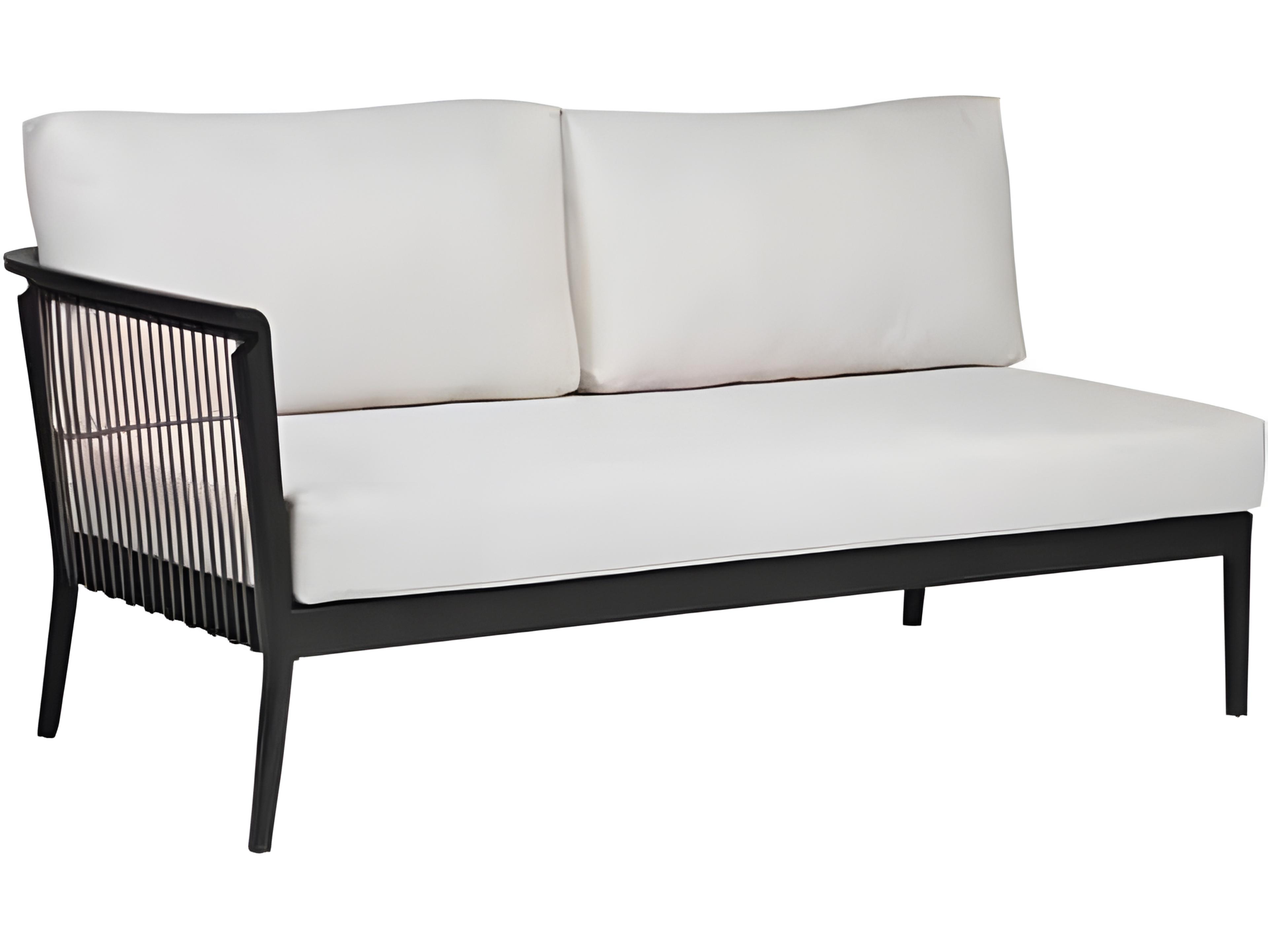 Ratana Copacabana Silver Black Aluminum Cushion Loveseat