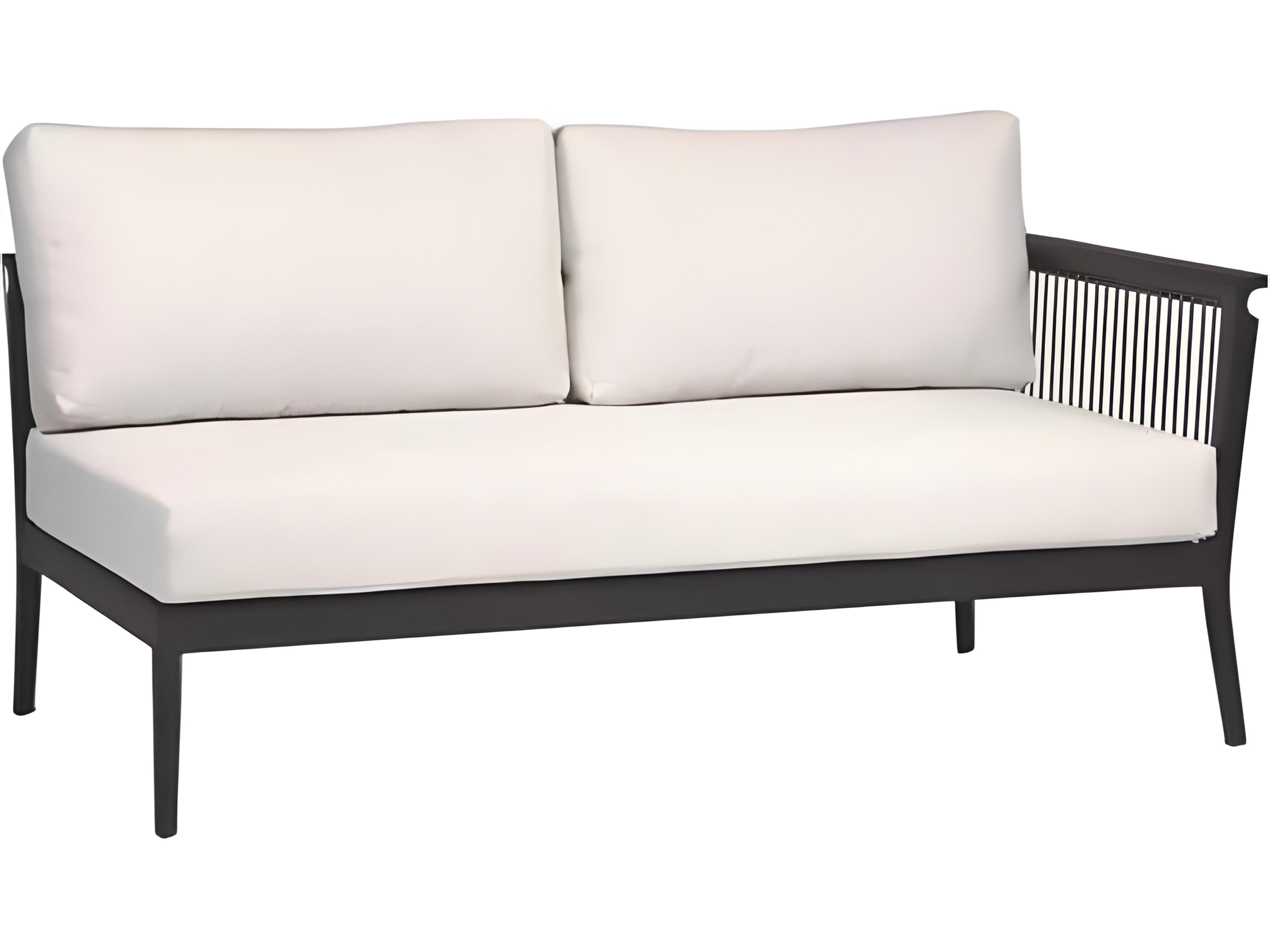 Ratana Copacabana Silver Black Aluminum Cushion Loveseat