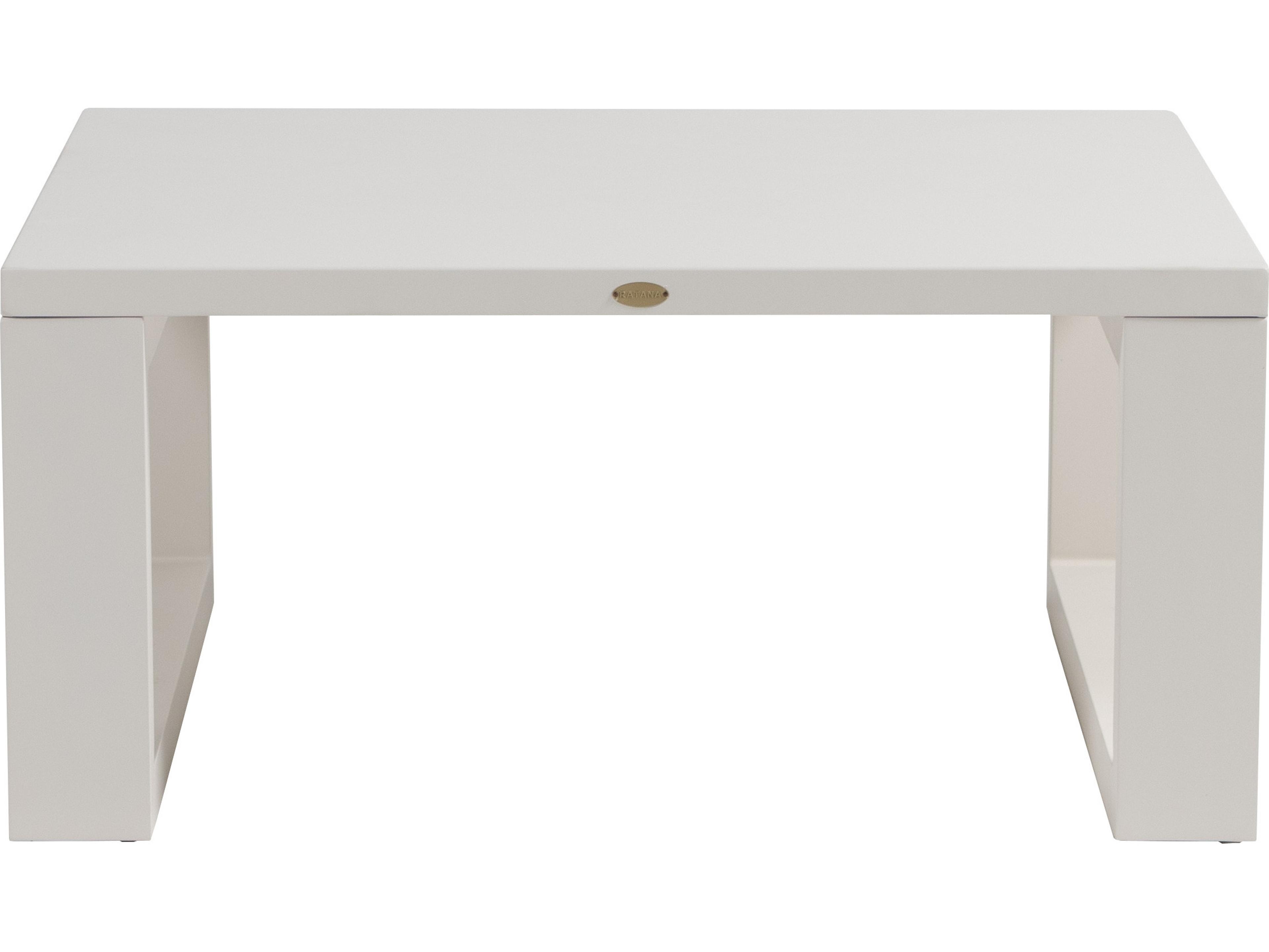 Ratana Elements Silver Talc White Aluminum Square Coffee Table