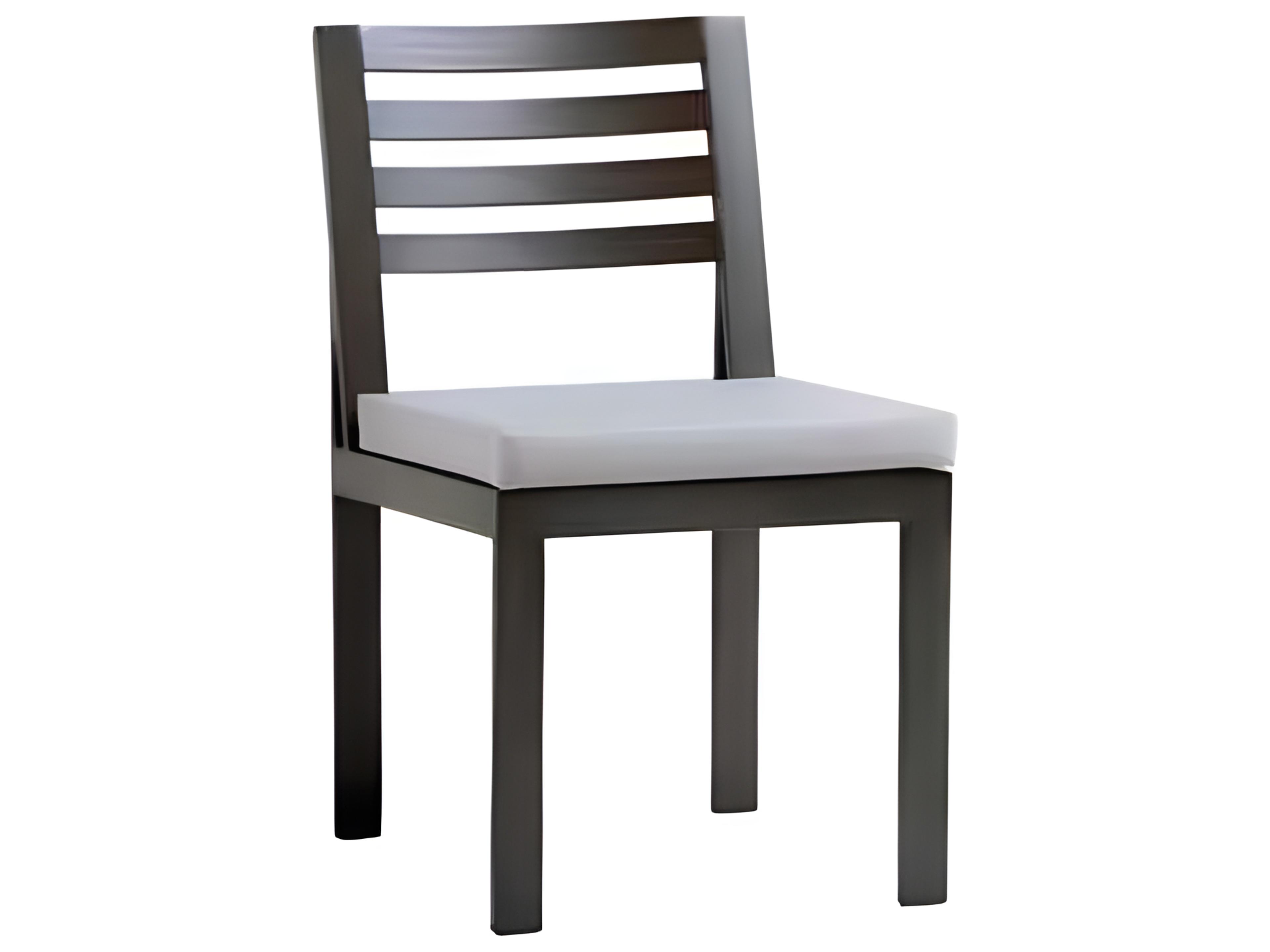 Ratana Elements Silver Ash Grey Aluminum Cushion Dining Chair