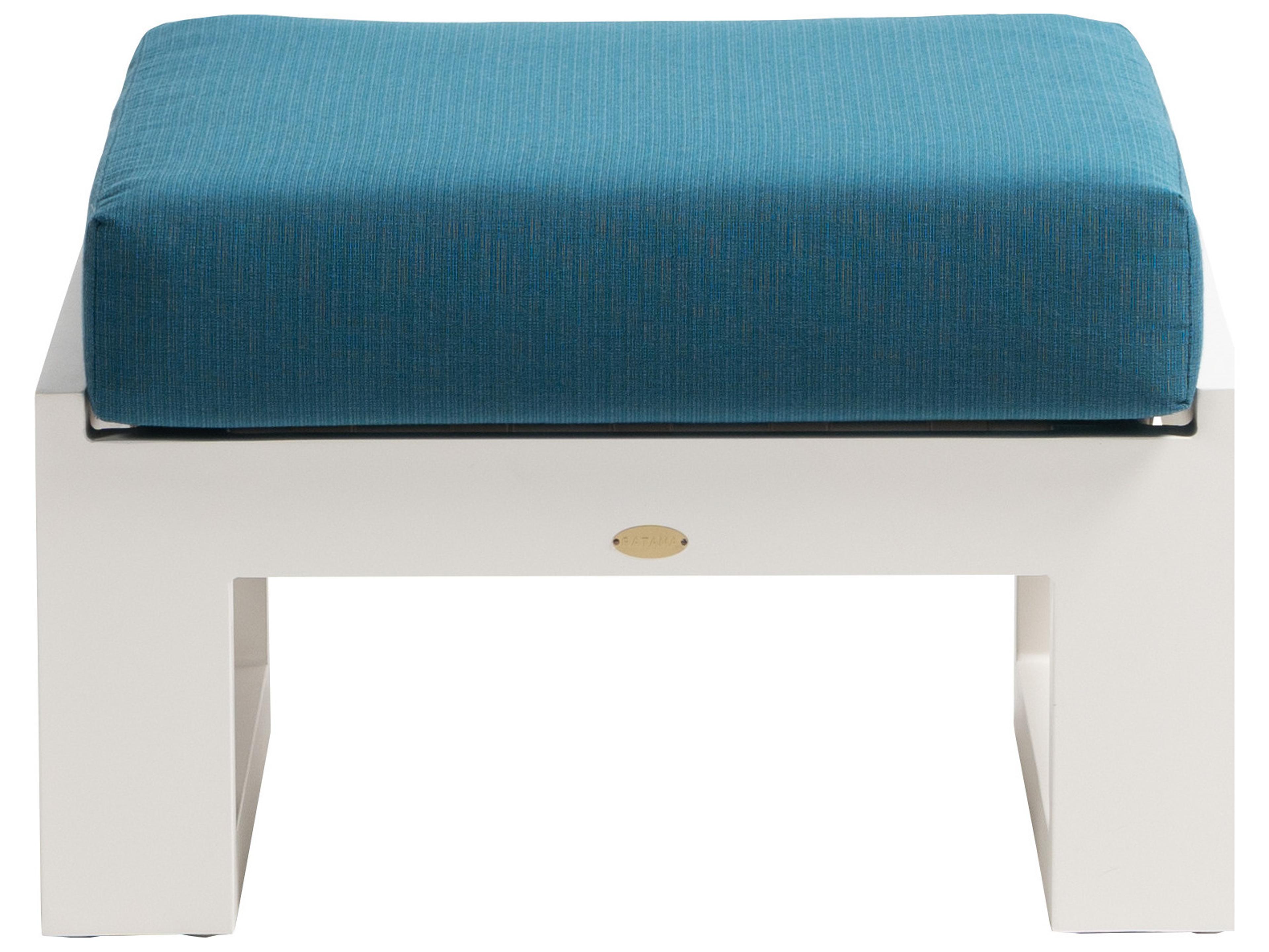 Ratana Elements Silver Talc White Aluminum Cushion Ottoman