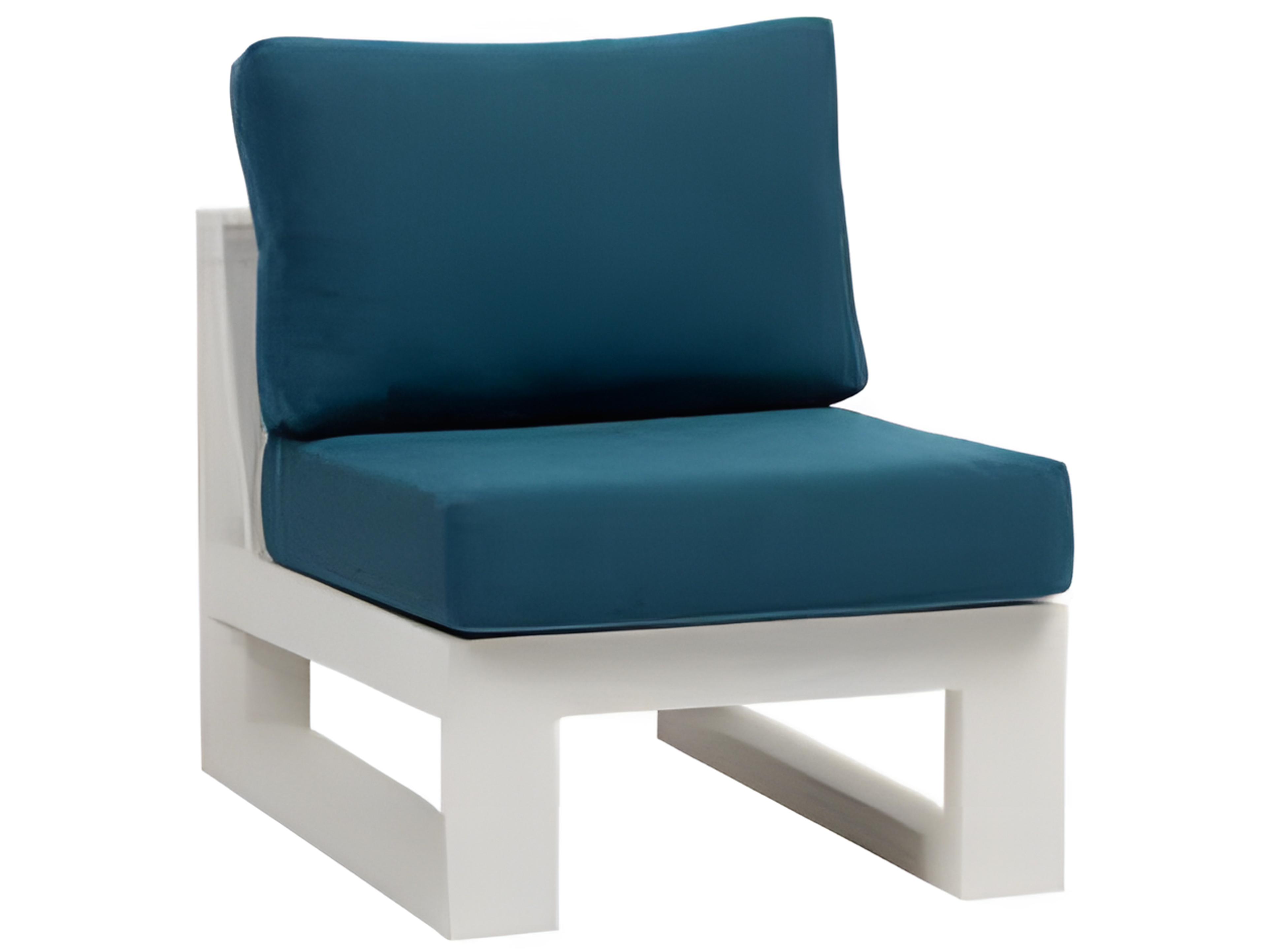 Ratana Elements Silver Talc White Aluminum Cushion Lounge Chair