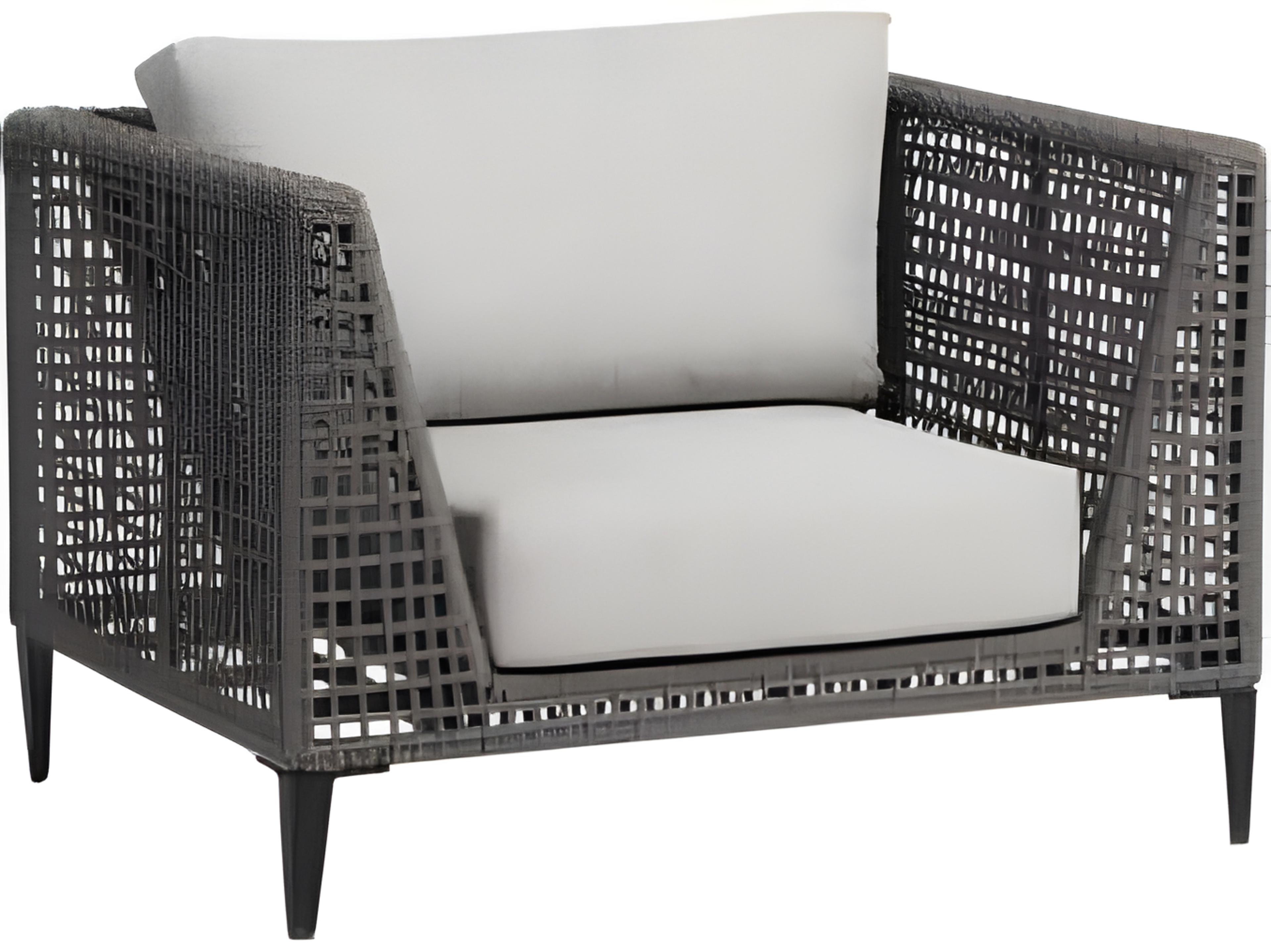 Ratana Genval Silver Black Aluminum Cushion Lounge Chair