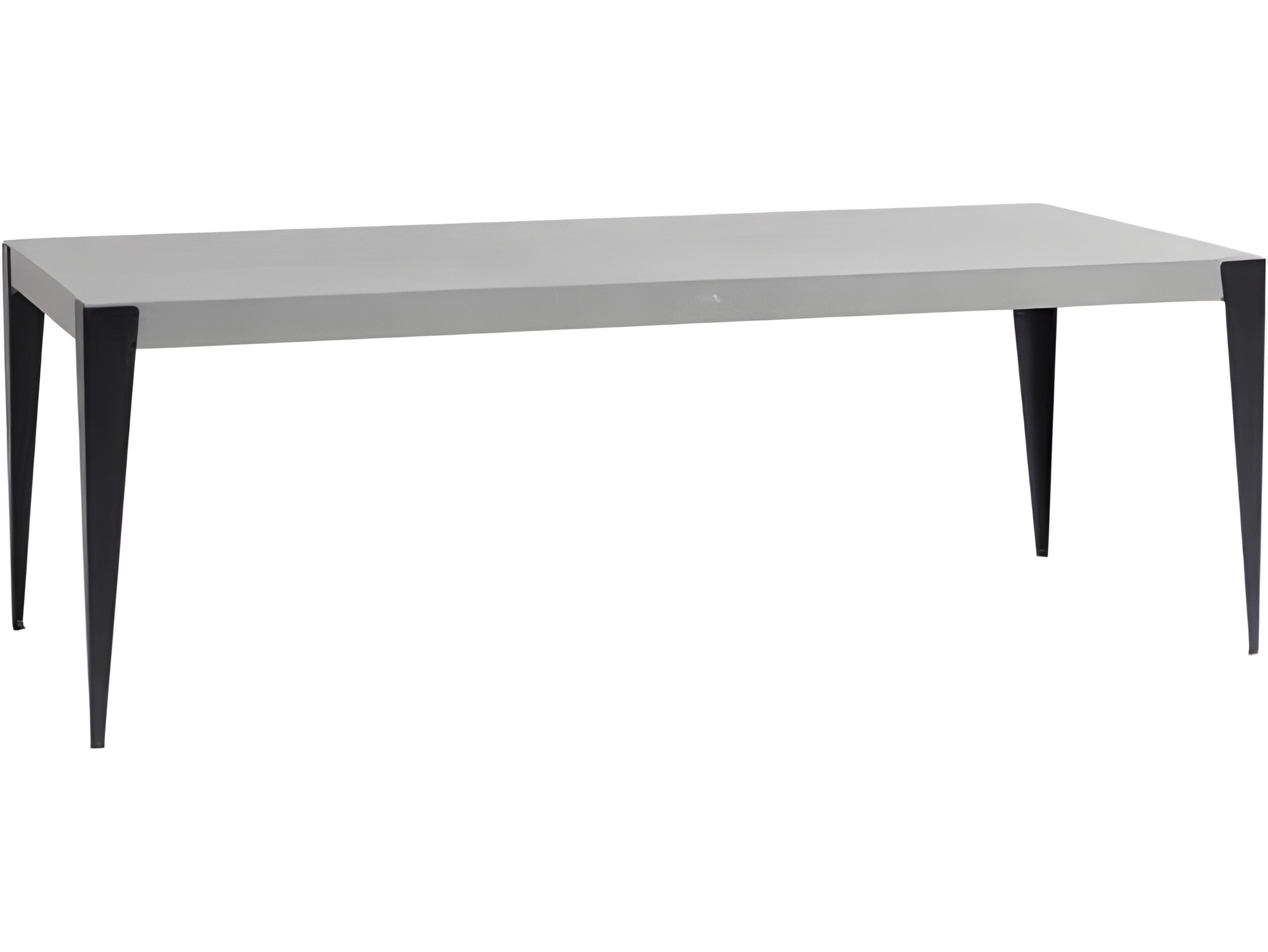 Ratana Genval Silver Black Base & Cement Top Aluminum Rectangular Coffee Table