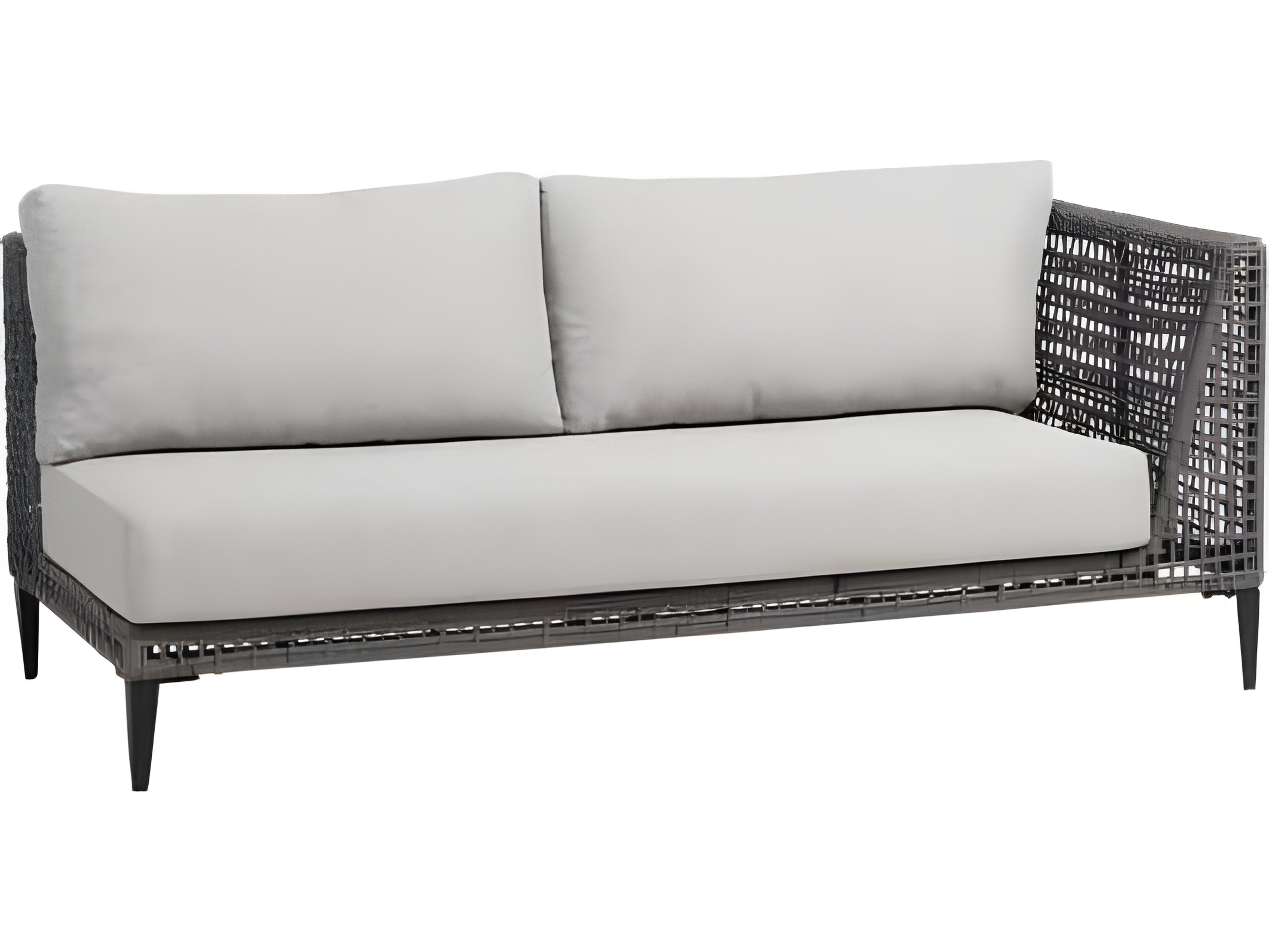 Ratana Genval Silver Black Aluminum Cushion Loveseat
