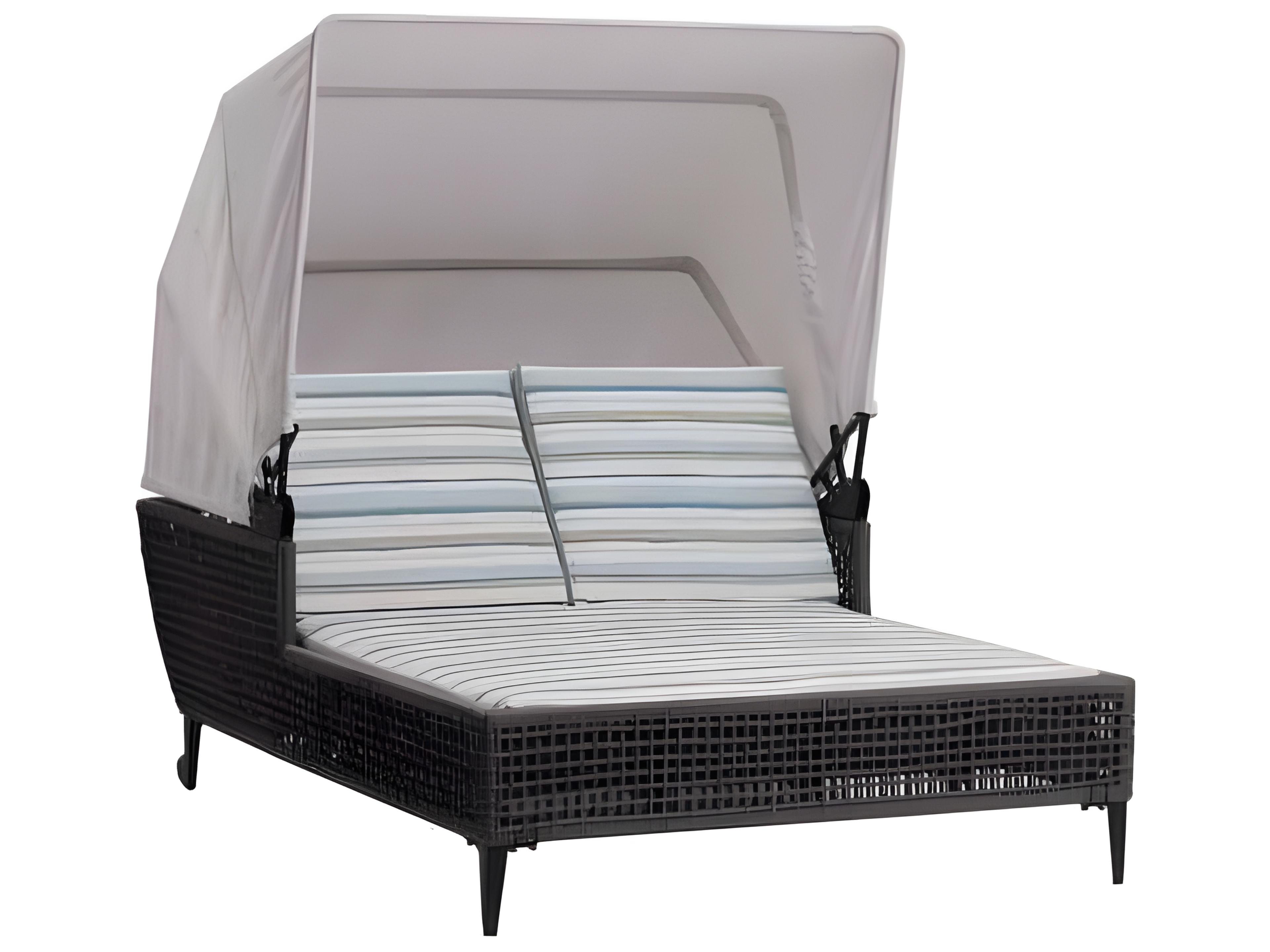 Ratana Genval Silver Black Aluminum Cushion Lounge Bed