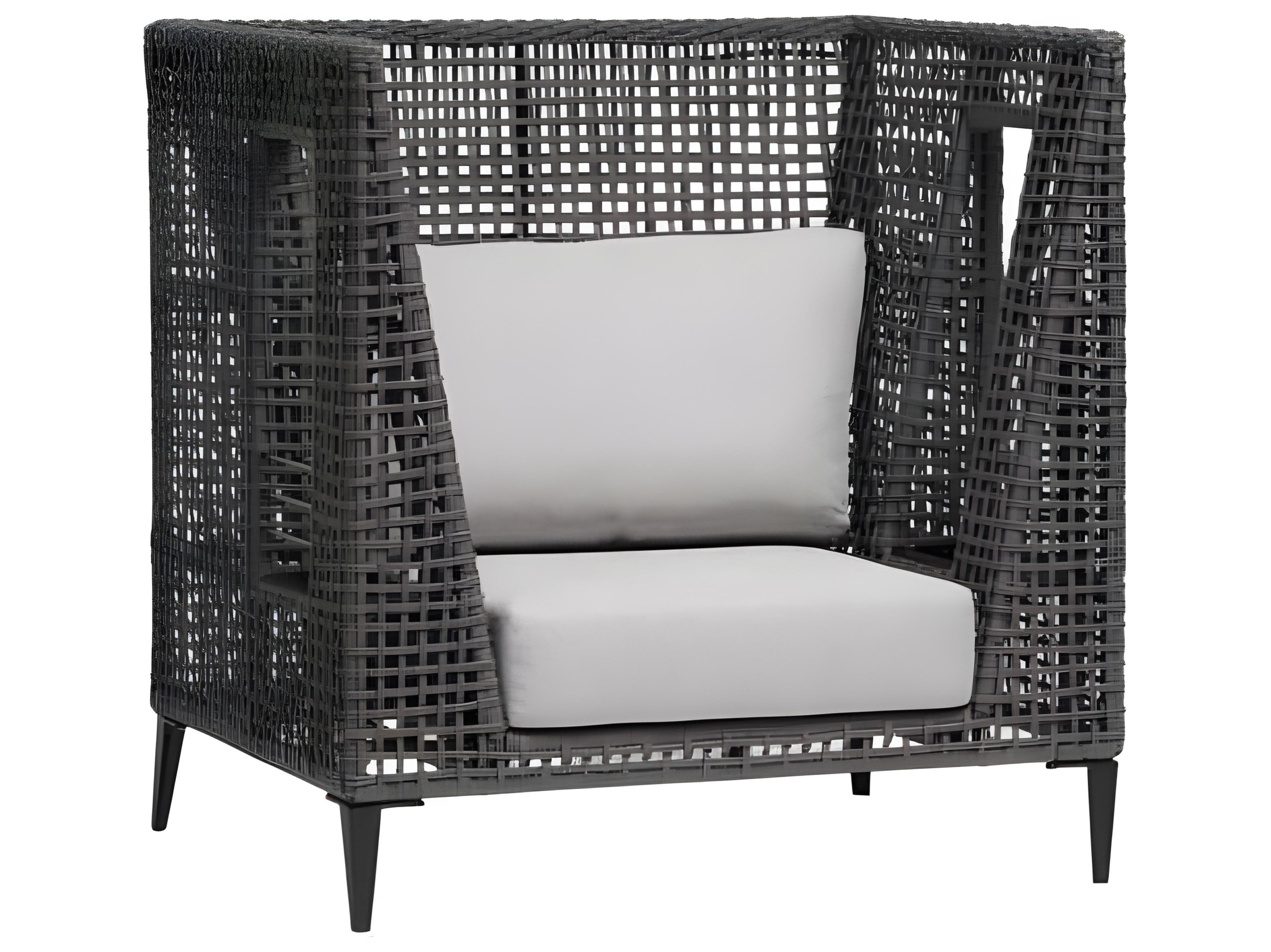 Ratana Genval Silver Black Aluminum Cushion Lounge Chair