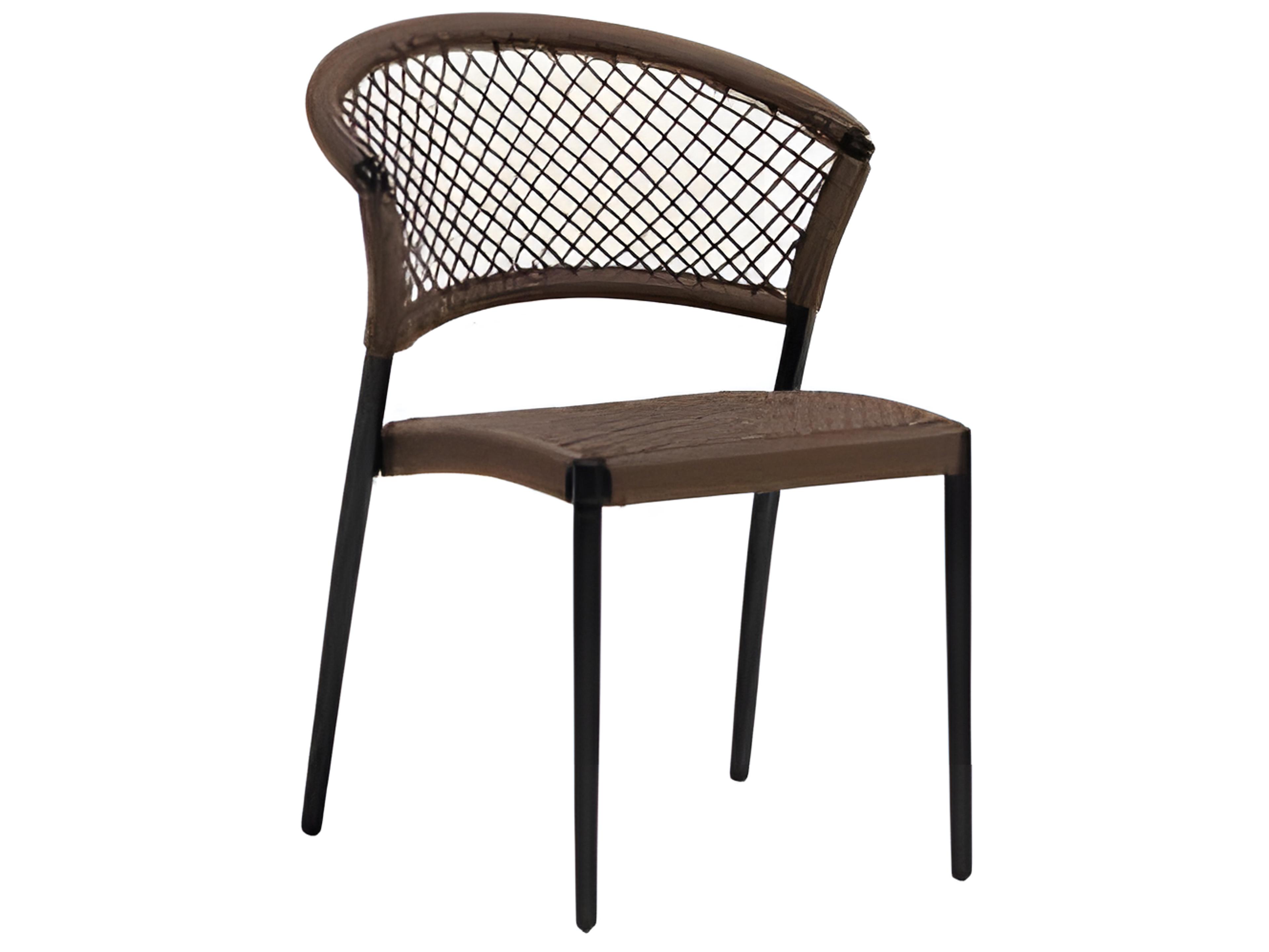 Ratana Ria Silver Black Aluminum Rope Dining Chair