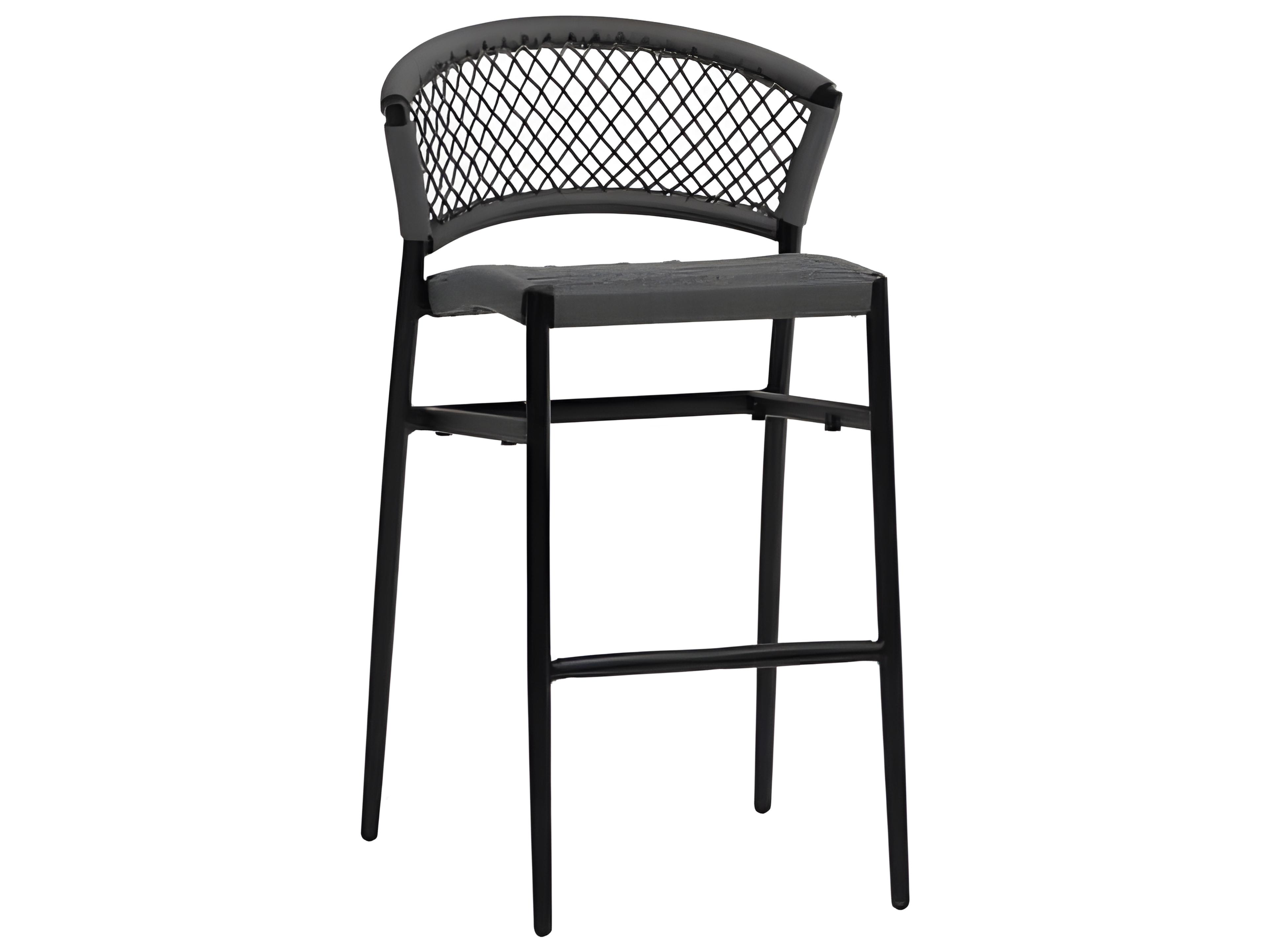 Ratana Ria Silver Black Aluminum Rope Bar Stool