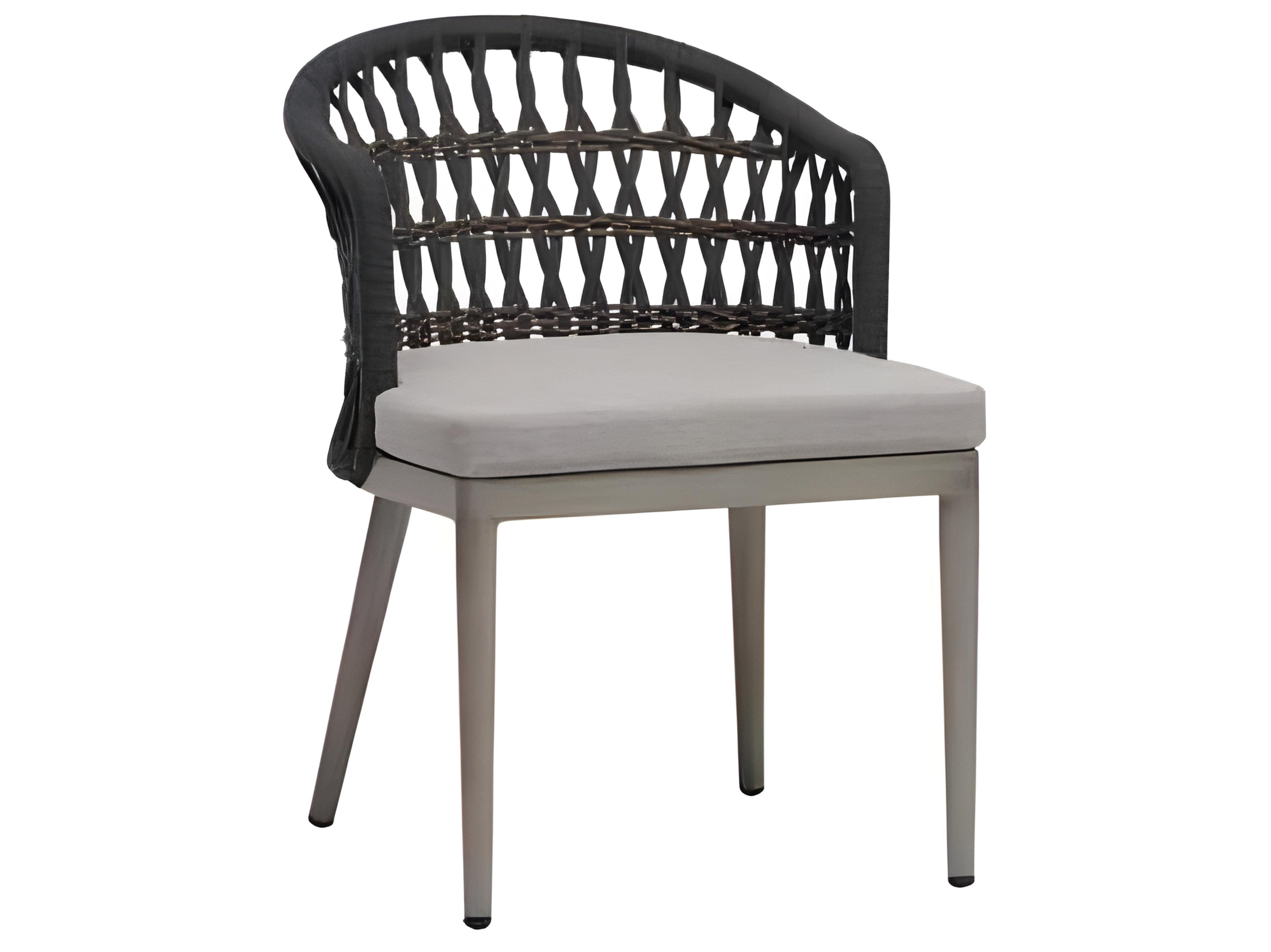 Ratana Coconut Grove Silver Pearl Aluminum Cushion Dining Chair
