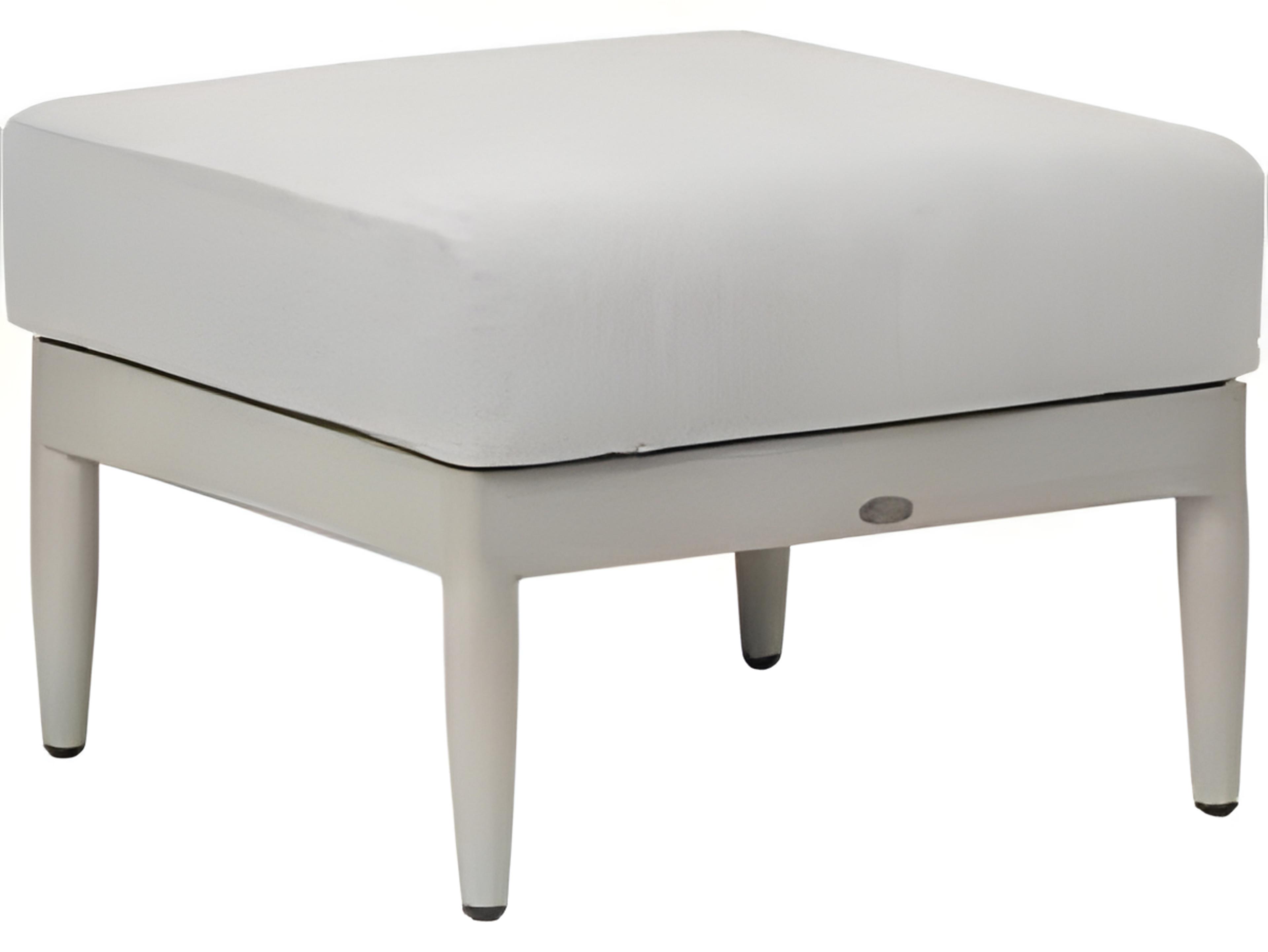 Ratana Coconut Grove Silver Pearl Aluminum Cushion Ottoman