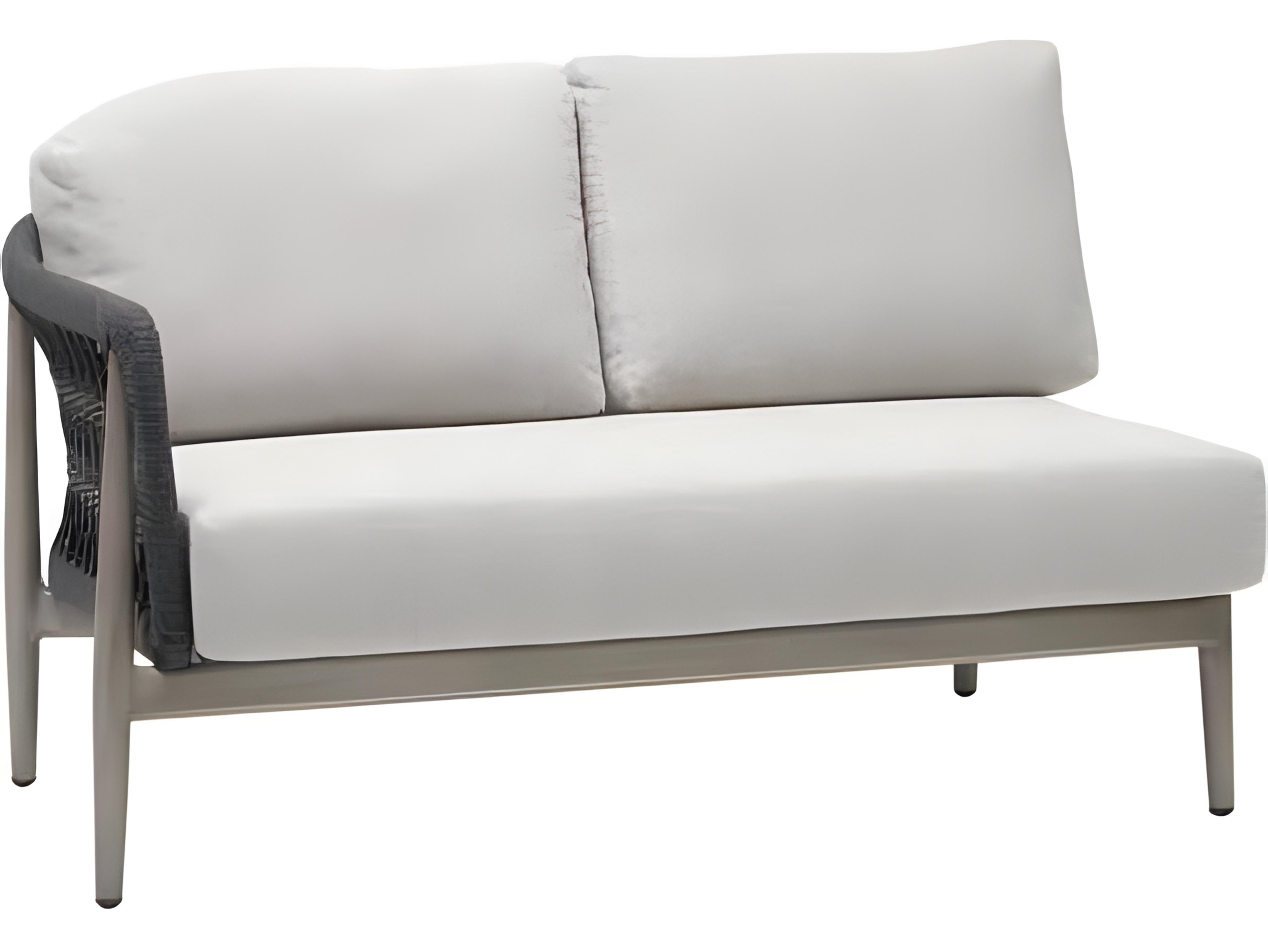 Ratana Coconut Grove Silver Pearl Aluminum Cushion Loveseat
