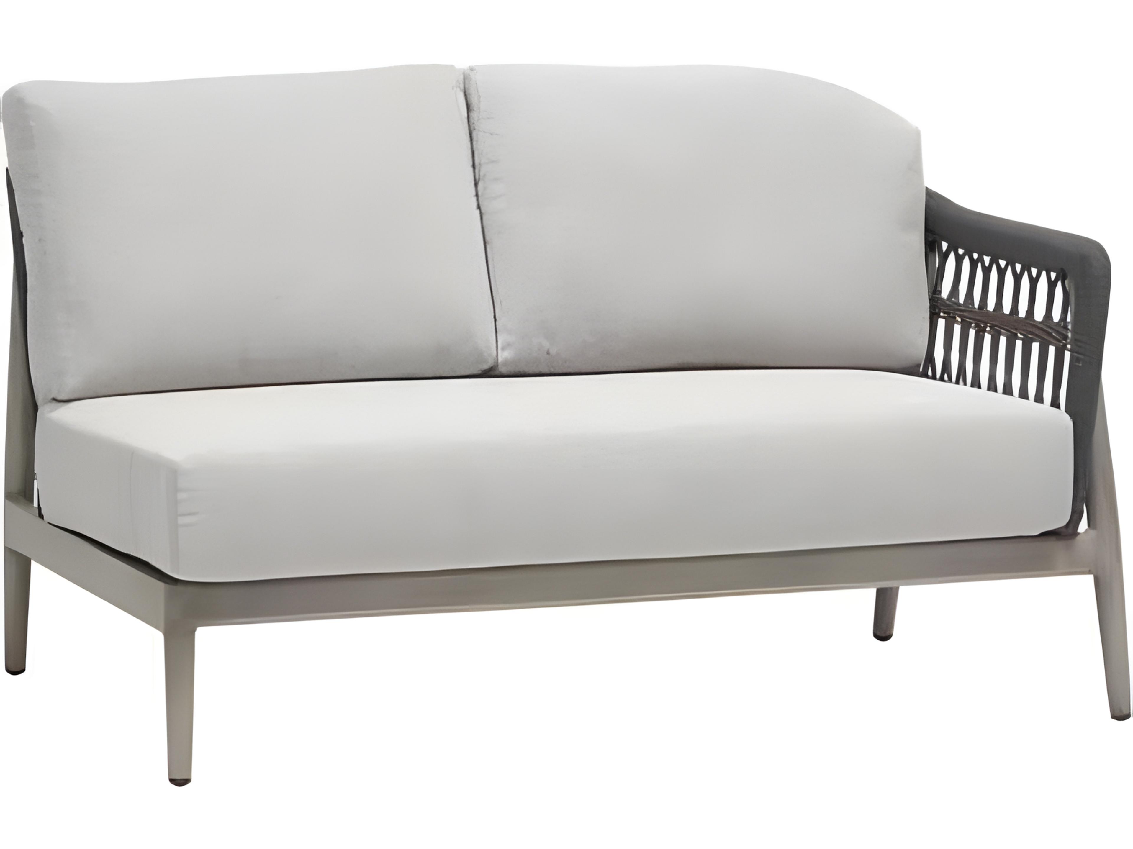Ratana Coconut Grove Silver Pearl Aluminum Cushion Loveseat