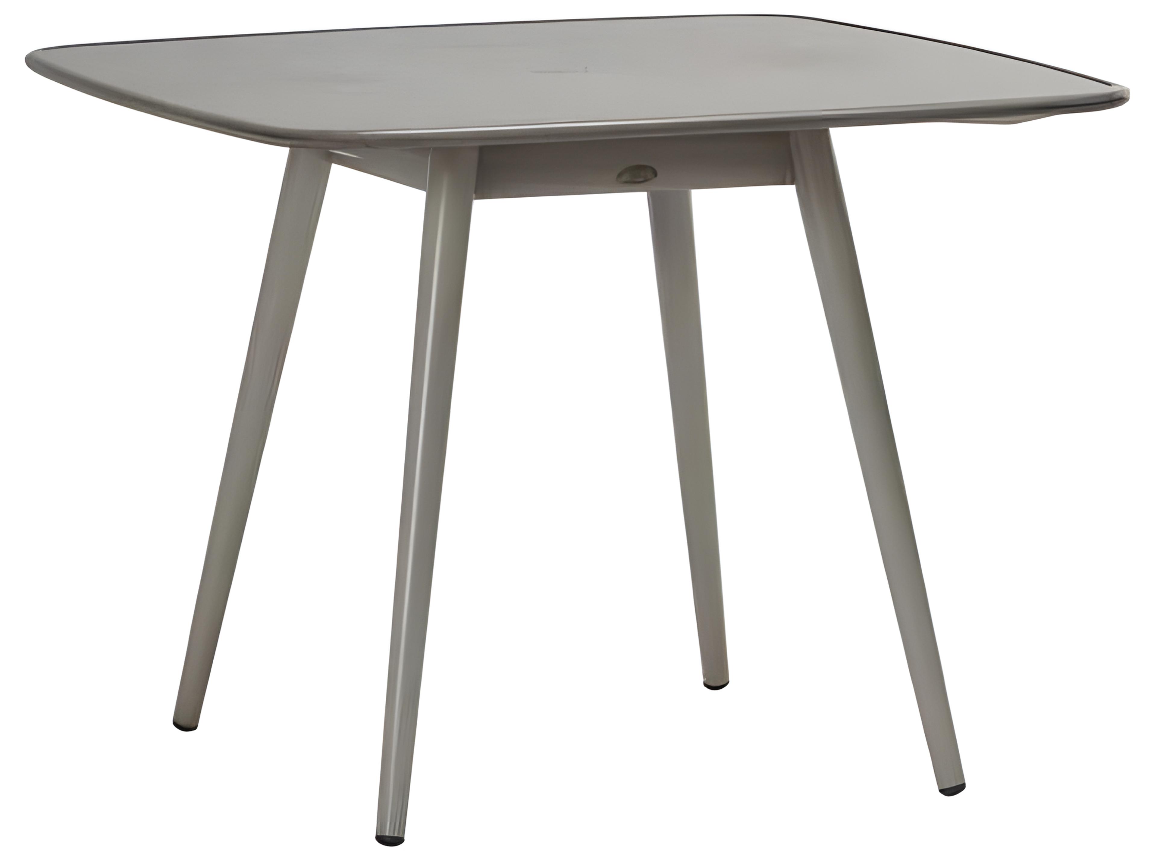Ratana Alinea Silver Pearl Aluminum Square Umbrella Hole Dining Table