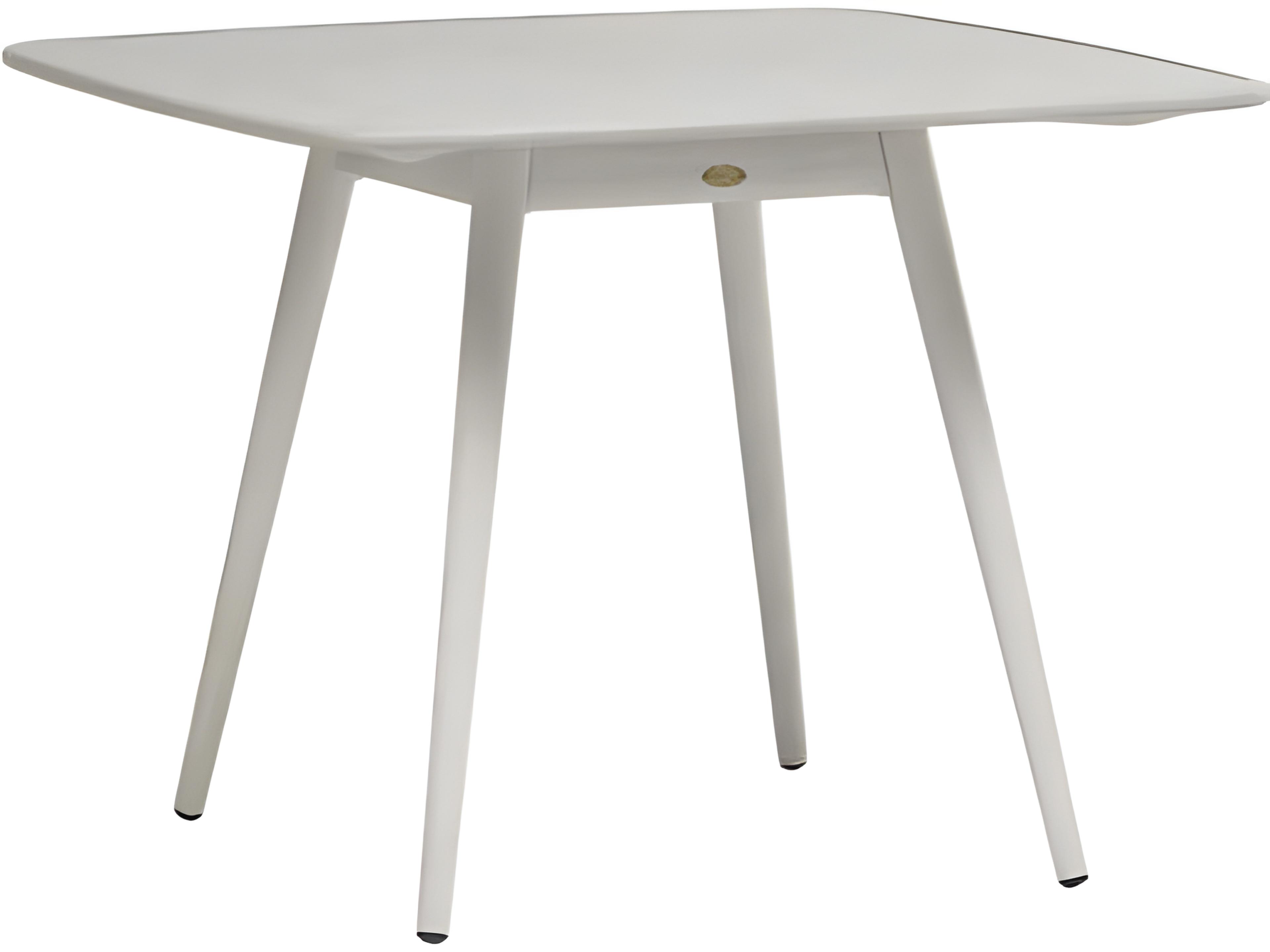 Ratana Alinea Silver Whitewash Aluminum Square Umbrella Hole Dining Table