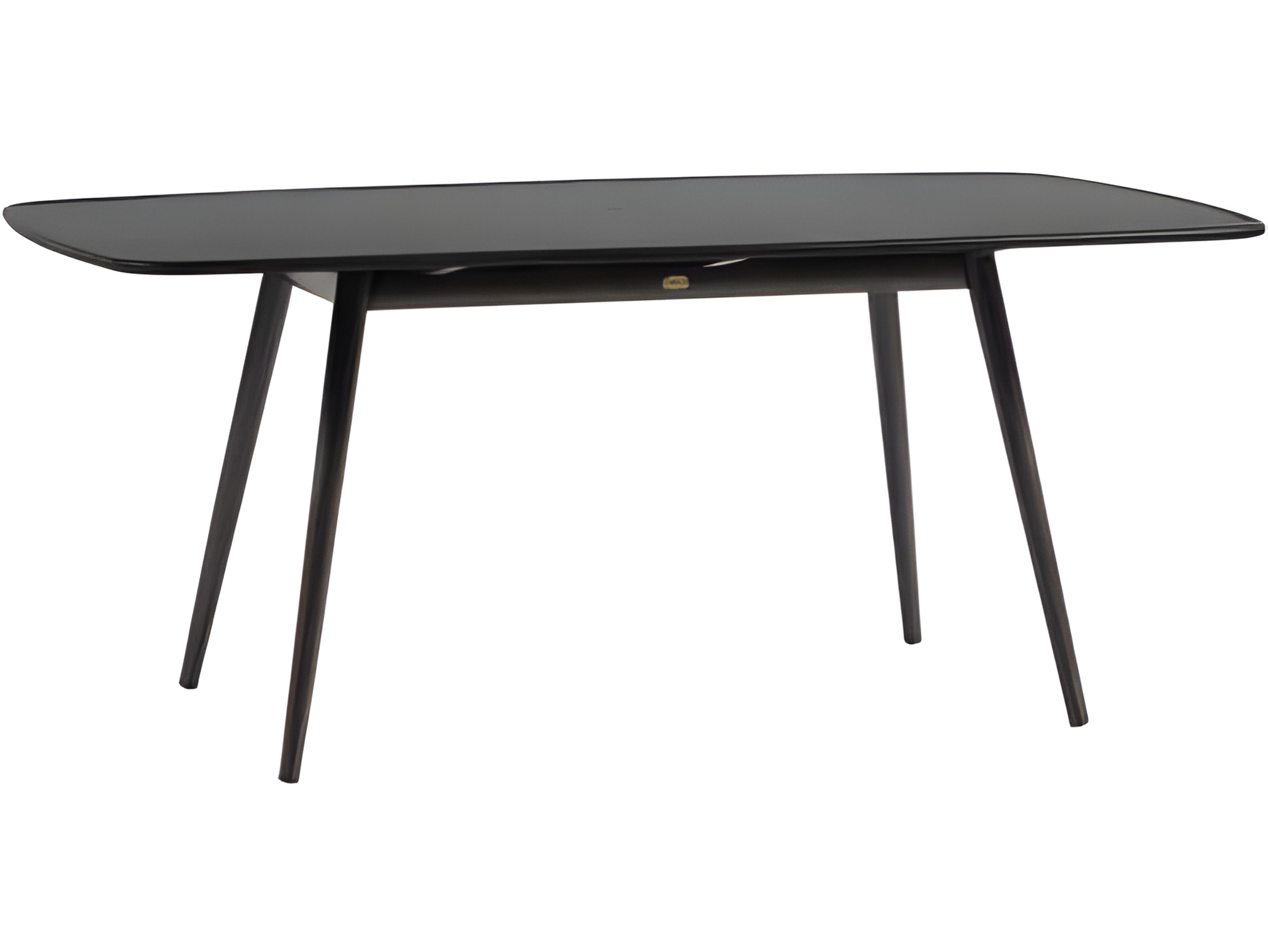 Ratana Alinea Silver Ash Grey Aluminum Rectangular Umbrella Hole Dining Table