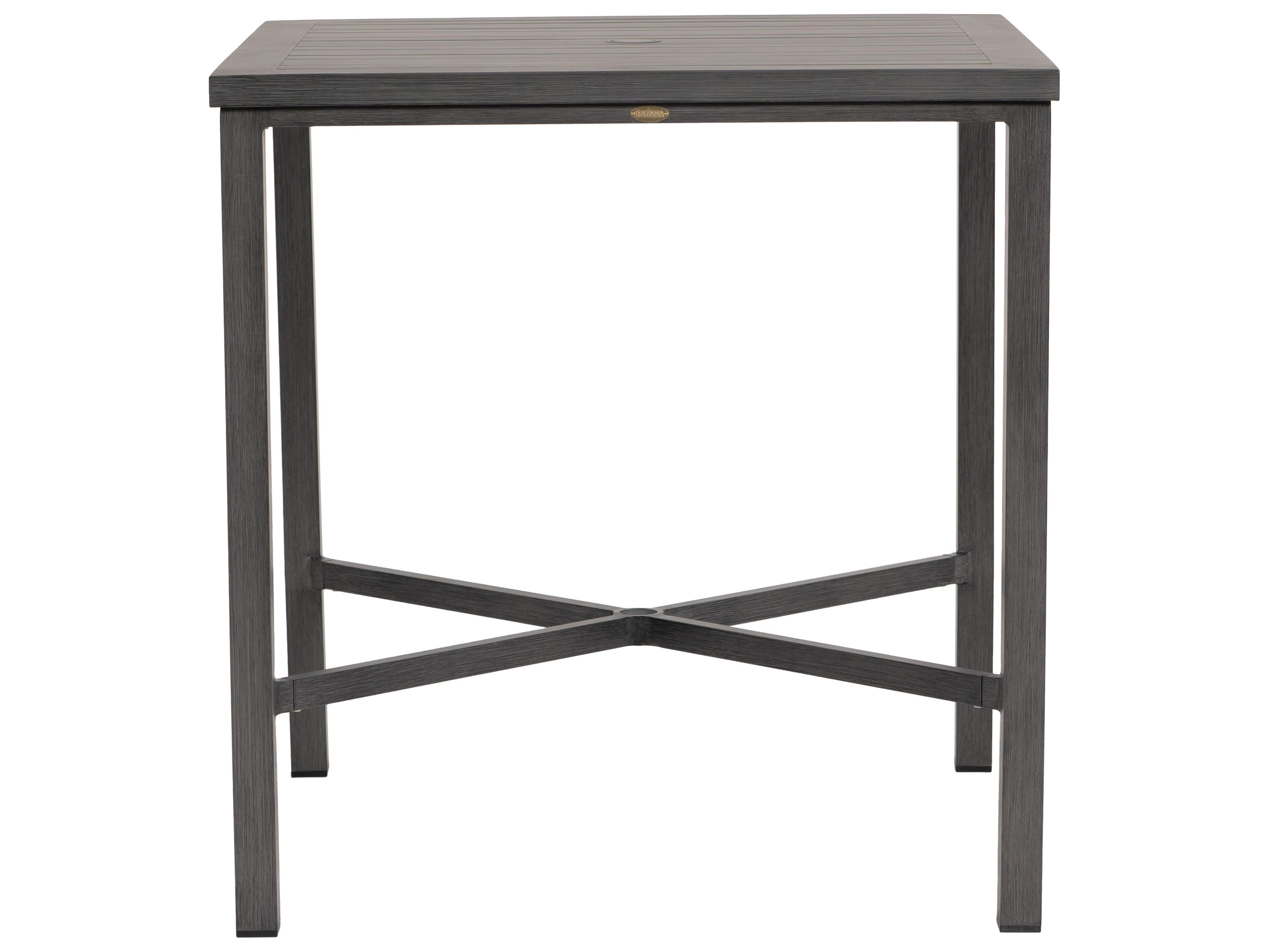Ratana Canbria Tables Aluminum Square Umbrella Hole Bar Table