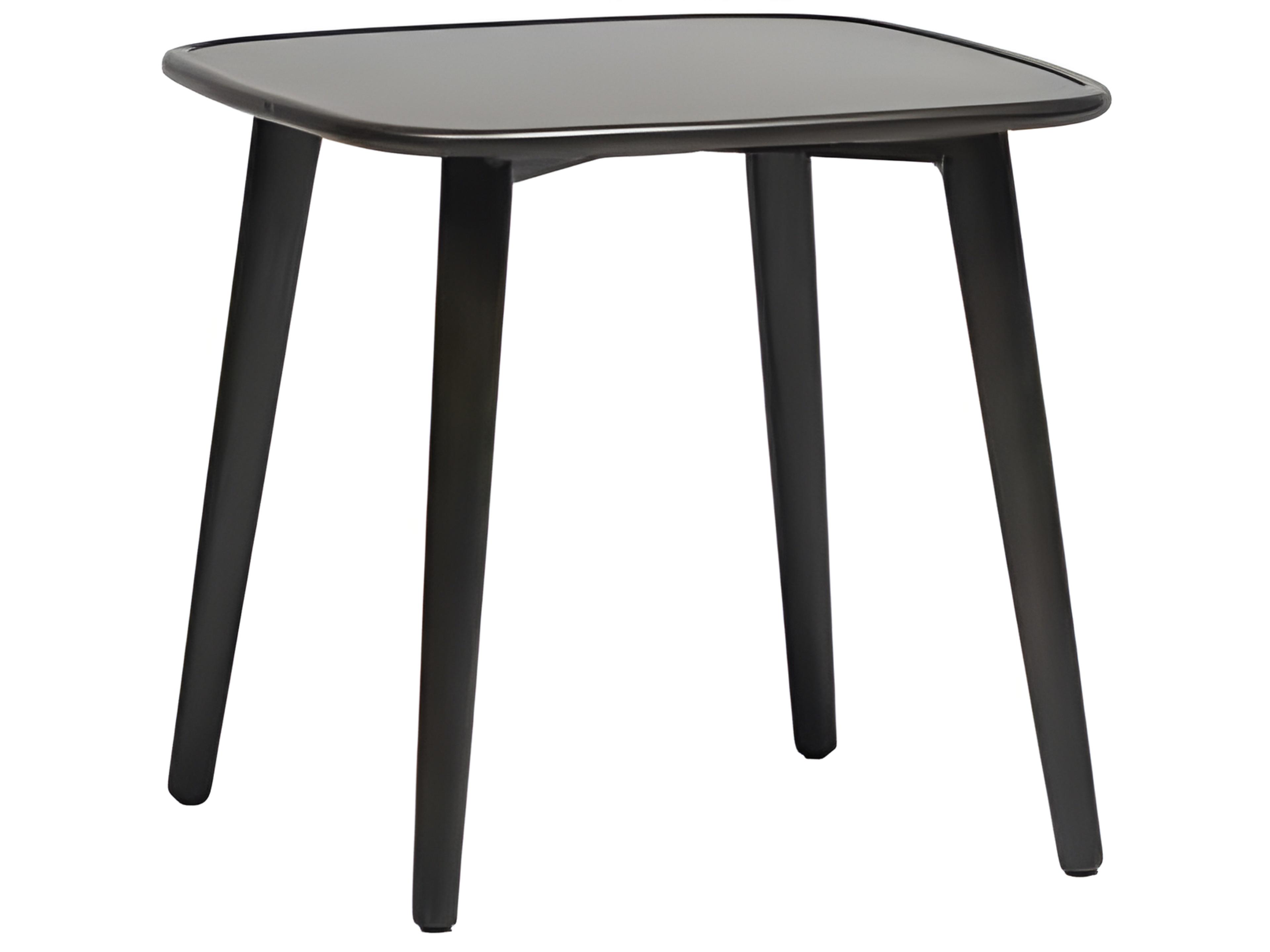 Ratana Poinciana Silver Ash Grey Aluminum Square End Table