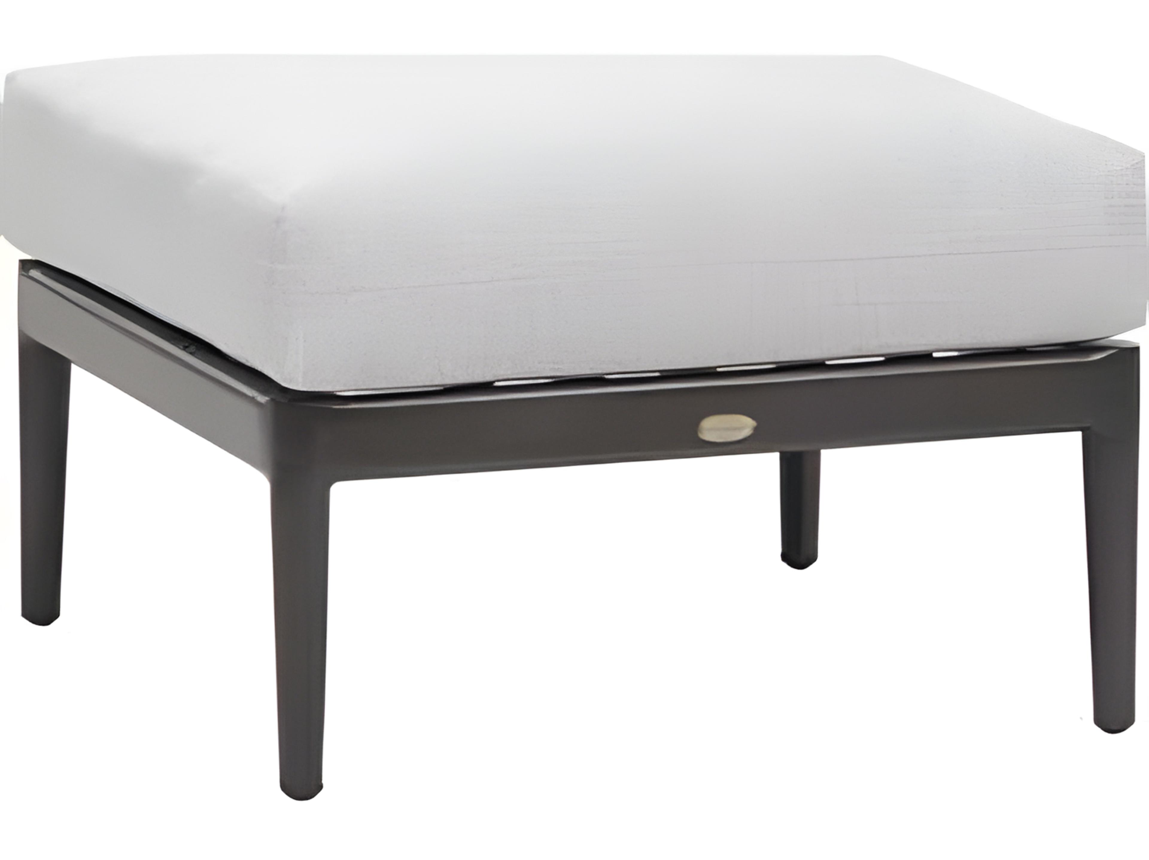 Ratana Poinciana Silver Ash Grey Aluminum Cushion Ottoman