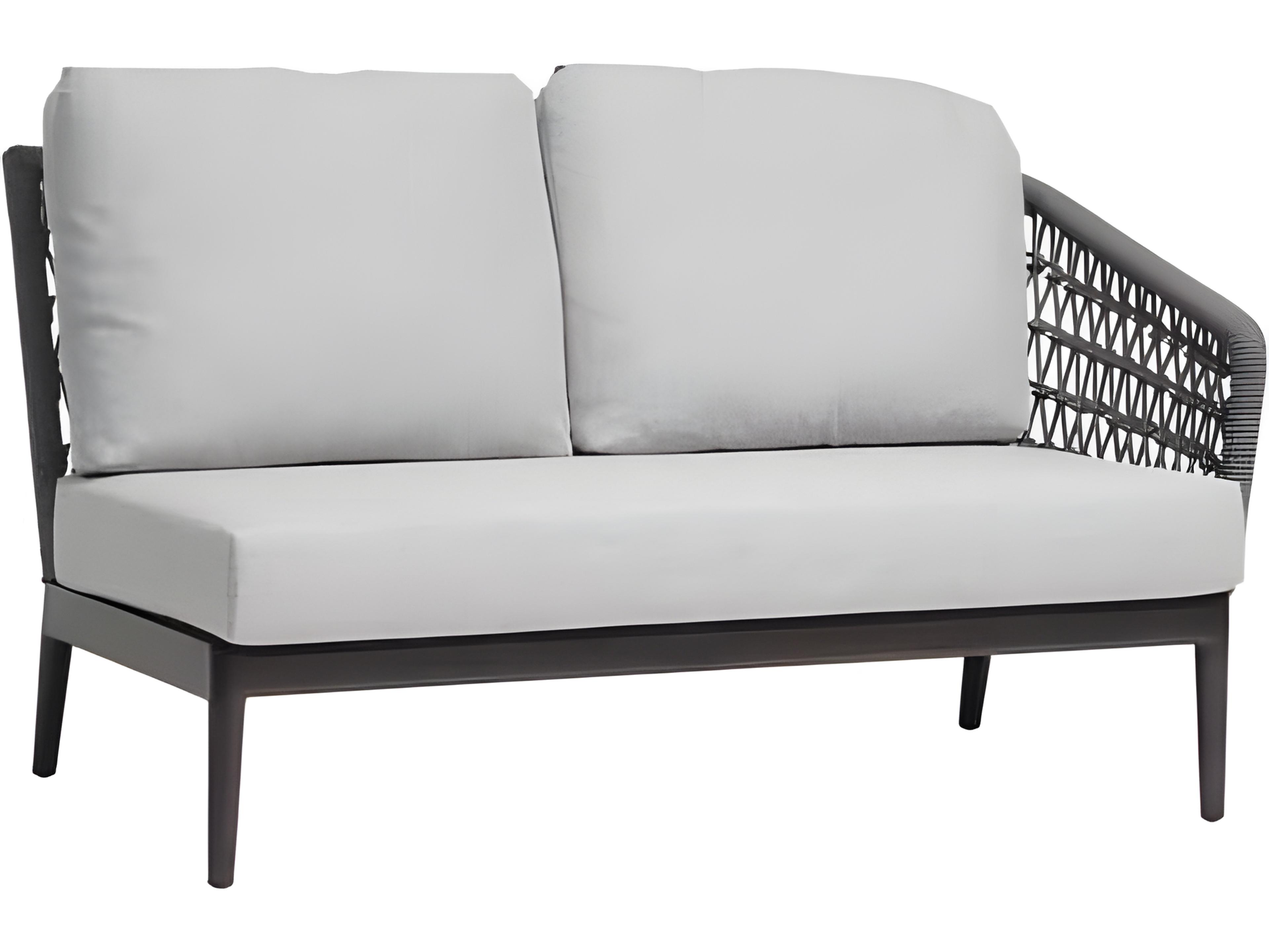 Ratana Poinciana Silver Ash Grey Aluminum Cushion Loveseat