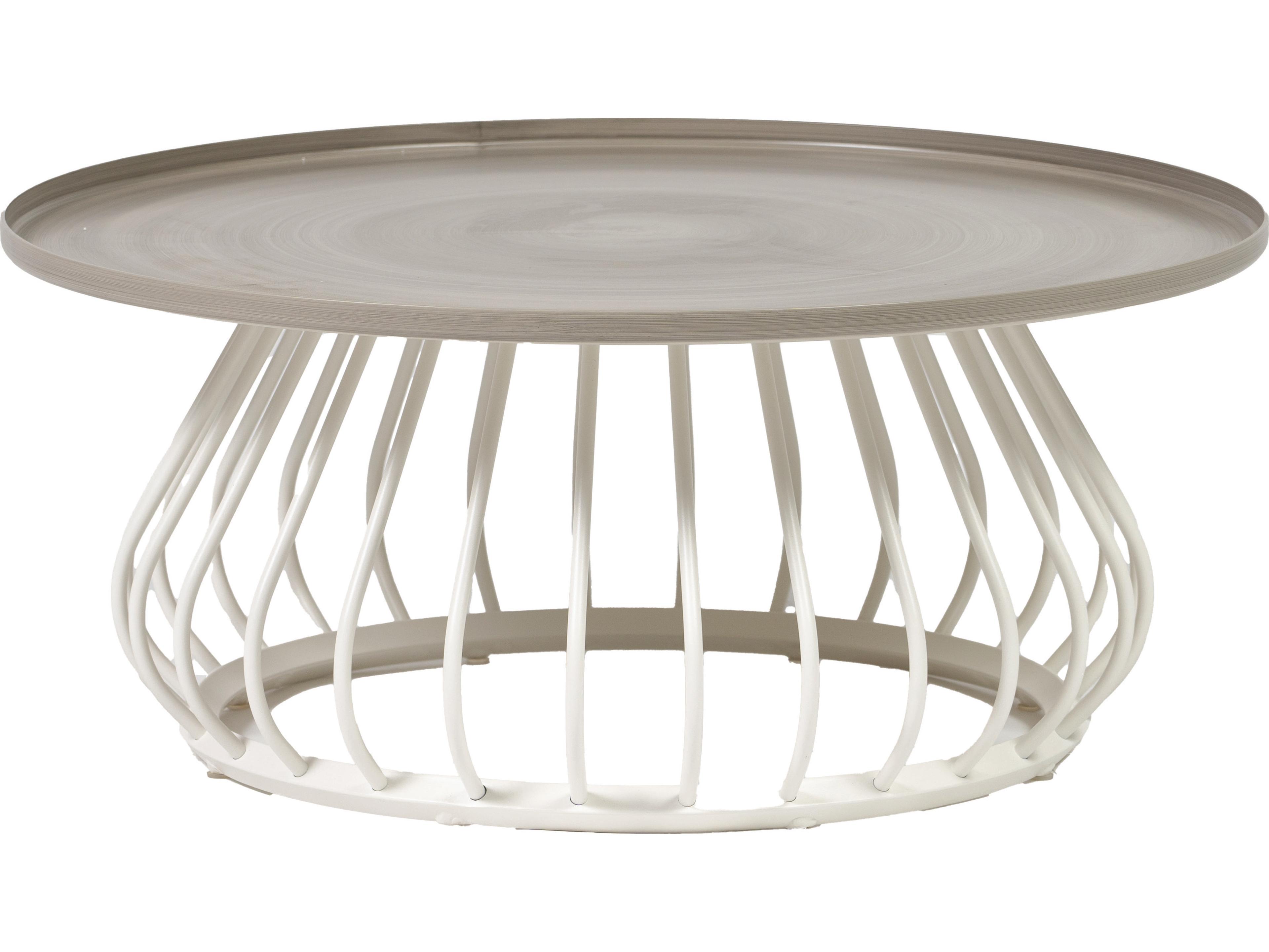 Ratana Diva Silver Snow Base Aluminum Round Coffee Table