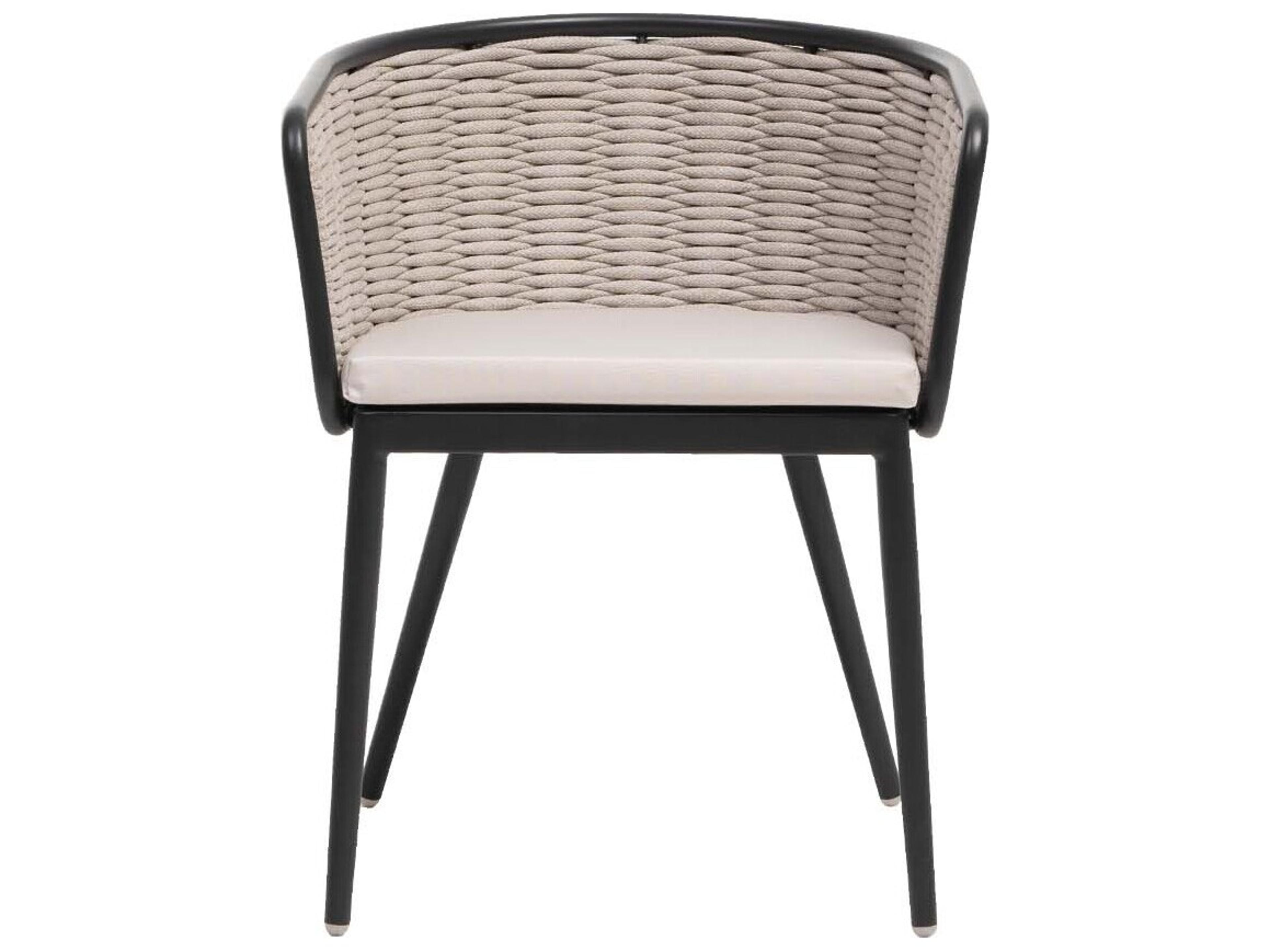 Ratana Diva Silver Graphite Aluminum Cushion Dining Chair